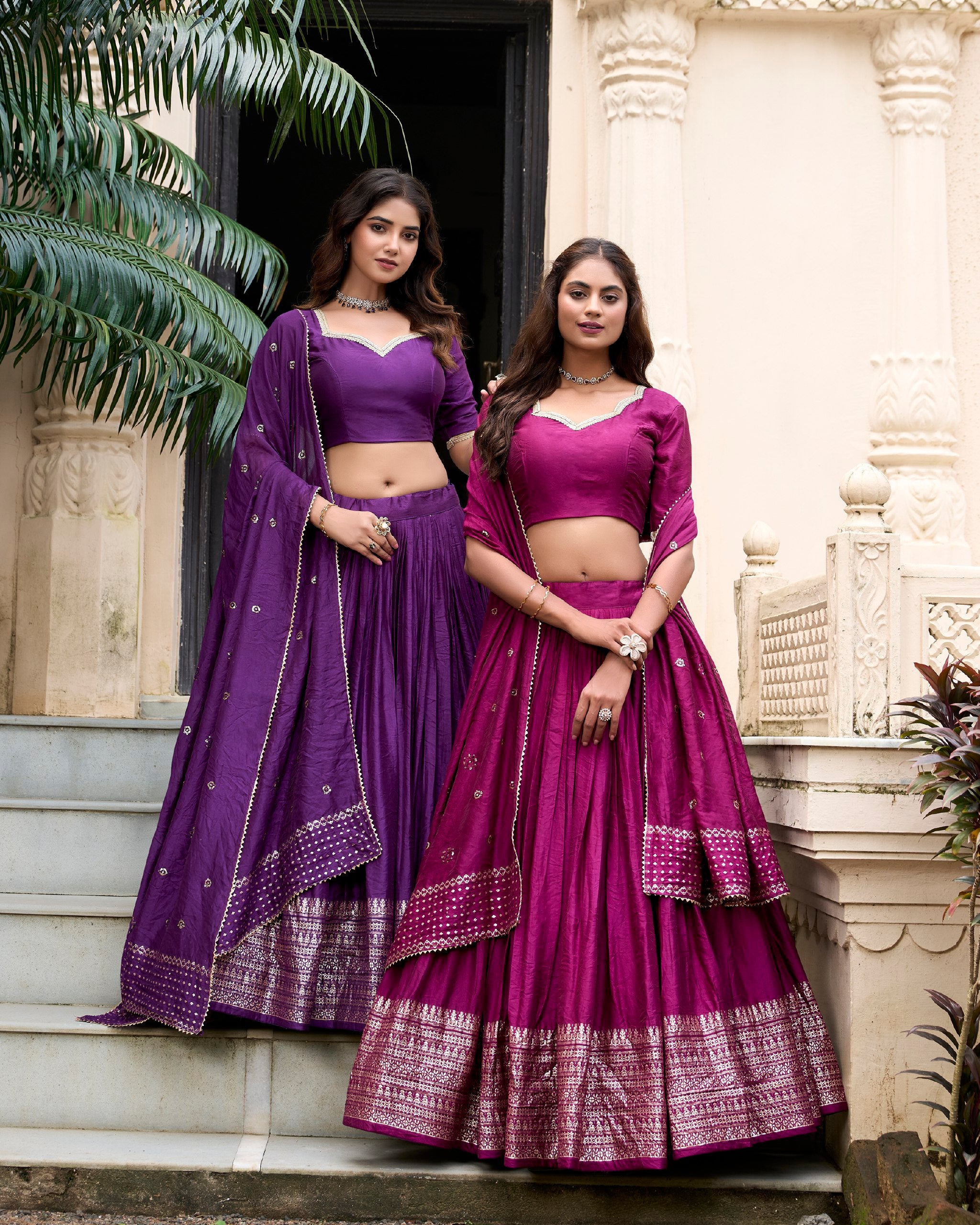 Chanderi Silk Zari Weaving Lehenga Choli for Festive Occasions