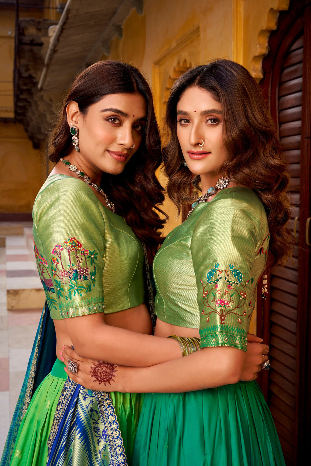 Silk Bridesmaid Lehenga Choli with Zari Weaving