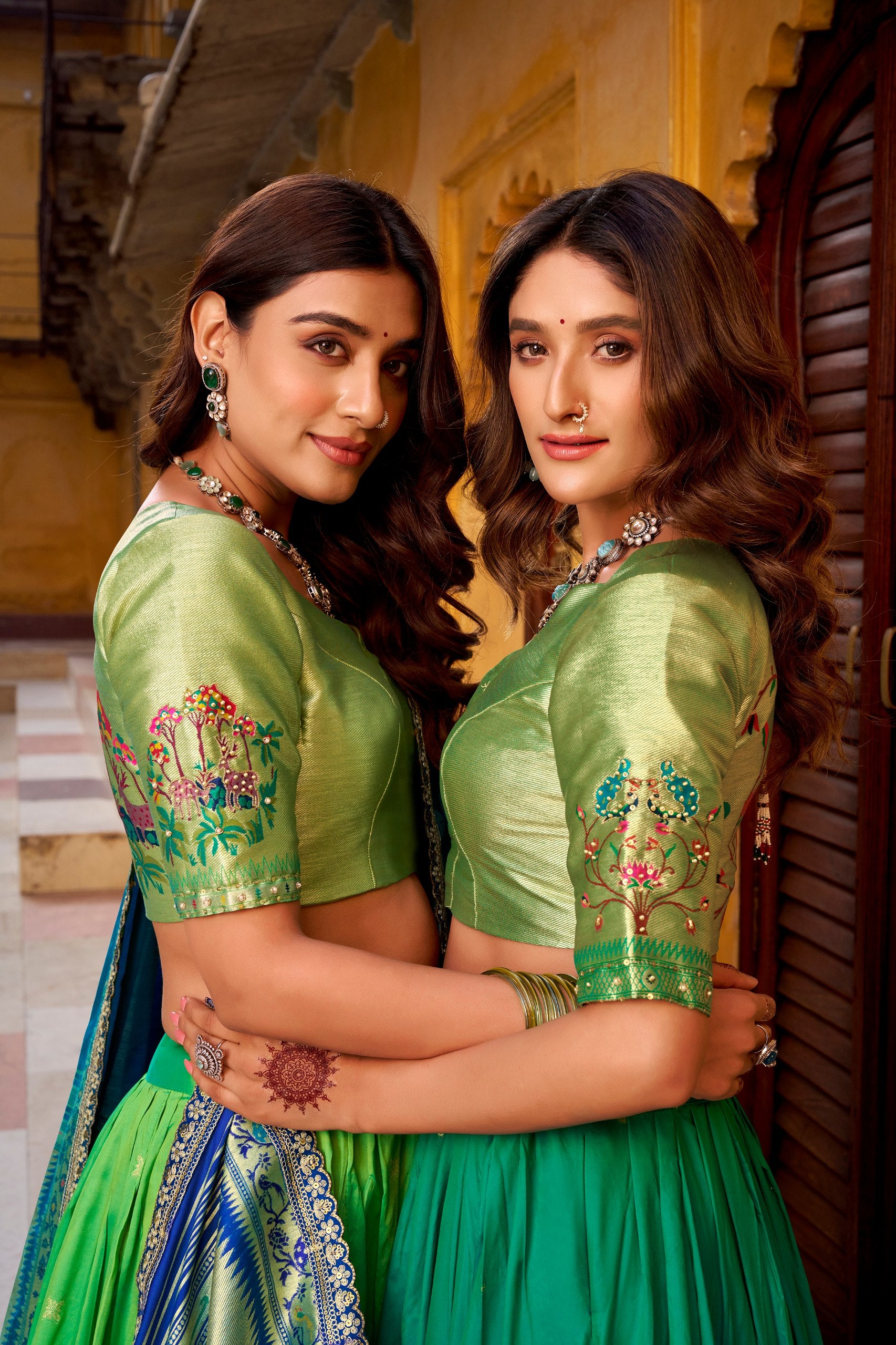Silk Bridesmaid Lehenga Choli with Zari Weaving