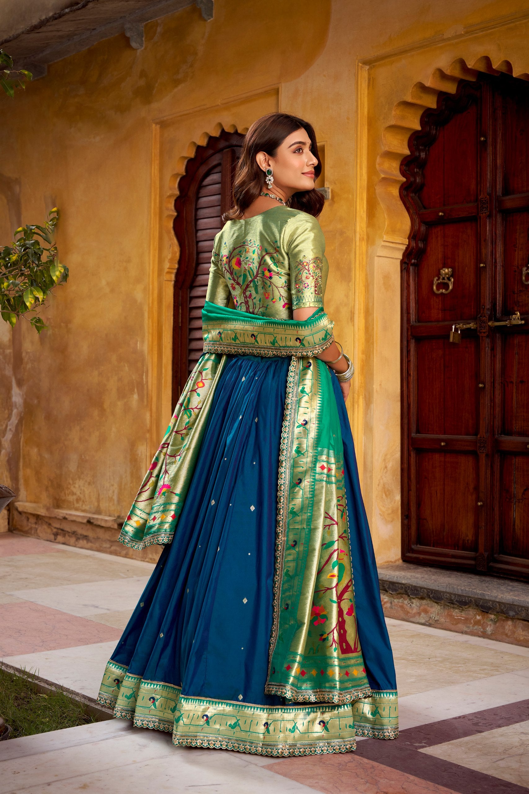 Silk Bridesmaid Lehenga Choli with Zari Weaving