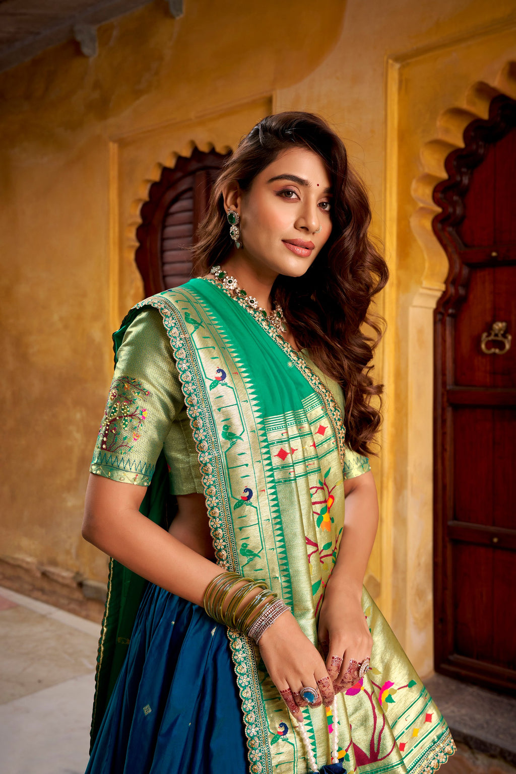 Silk Bridesmaid Lehenga Choli with Zari Weaving