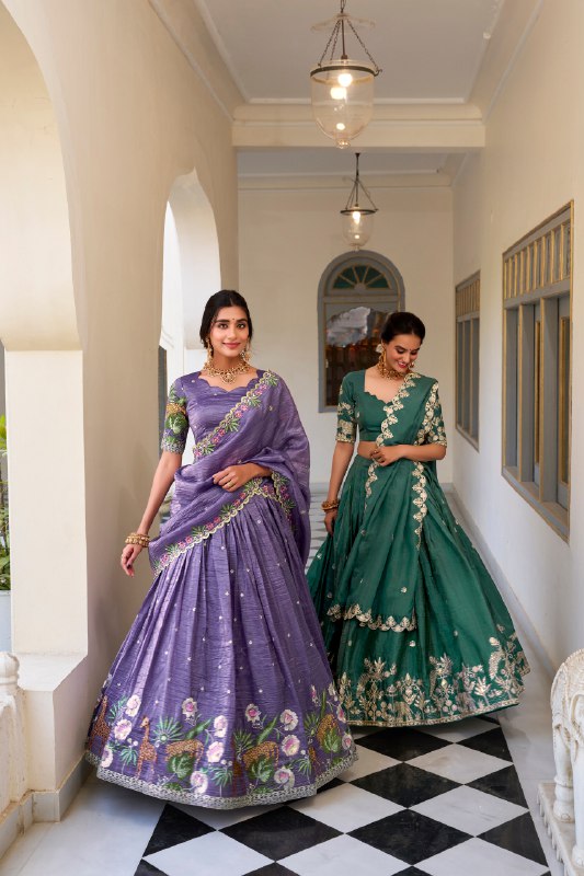 Thread Embroidery Lehenga Choli for Festival & Wedding Wear
