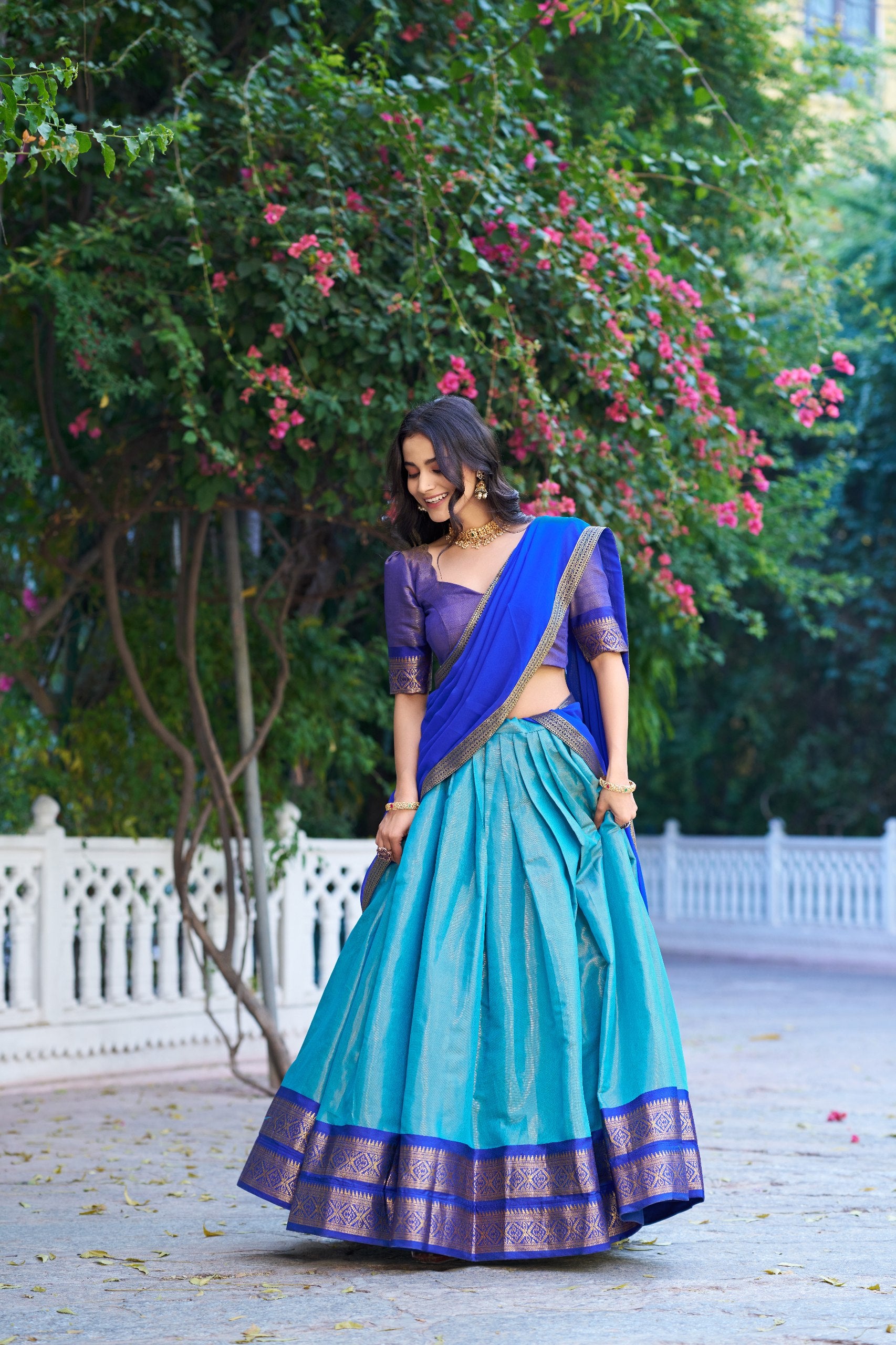 Kanchipuram Silk Zari Weaving Lehenga Choli for Wedding