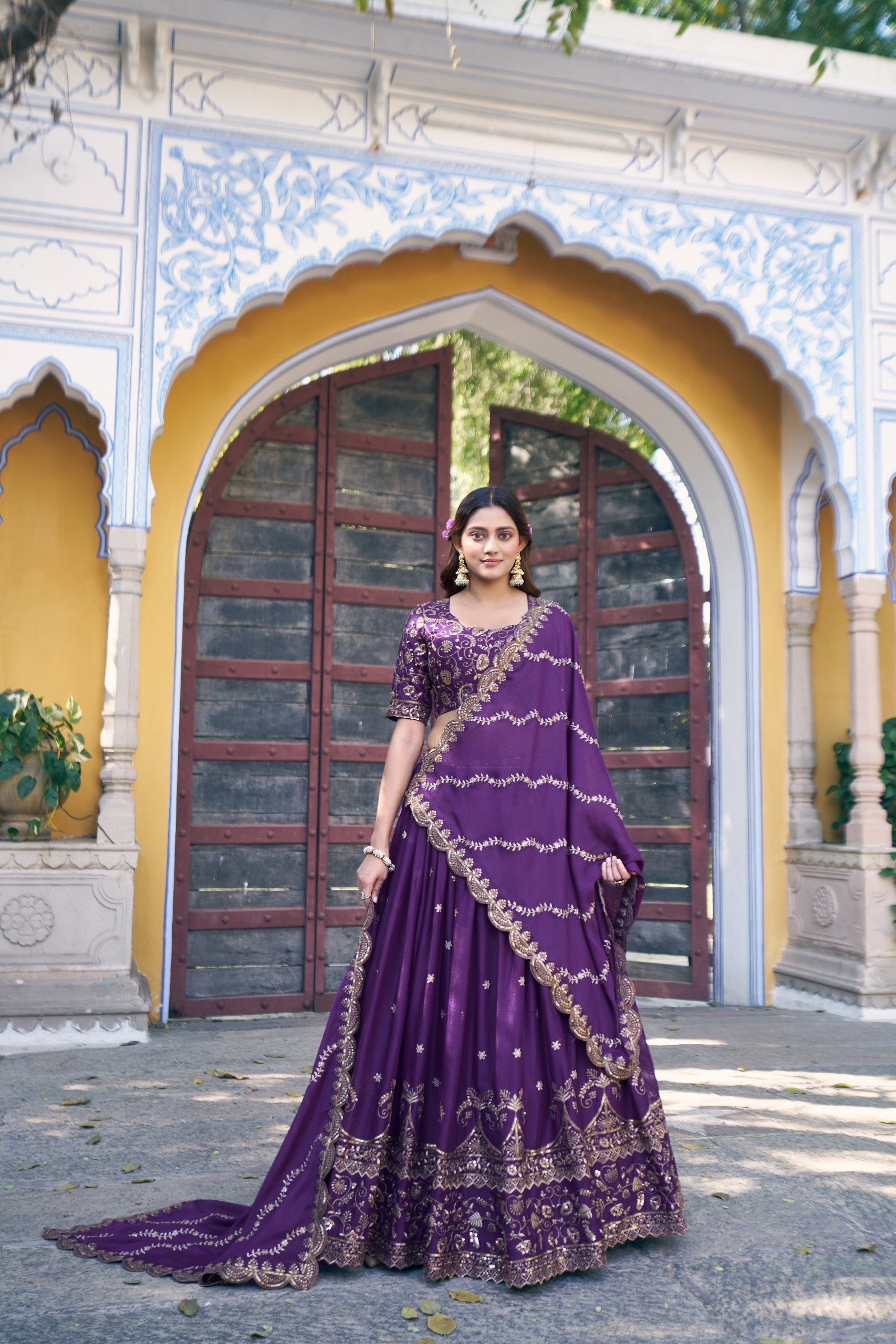 Royal Star Georgette Lehenga Choli with Zari and Sequins Embroidery