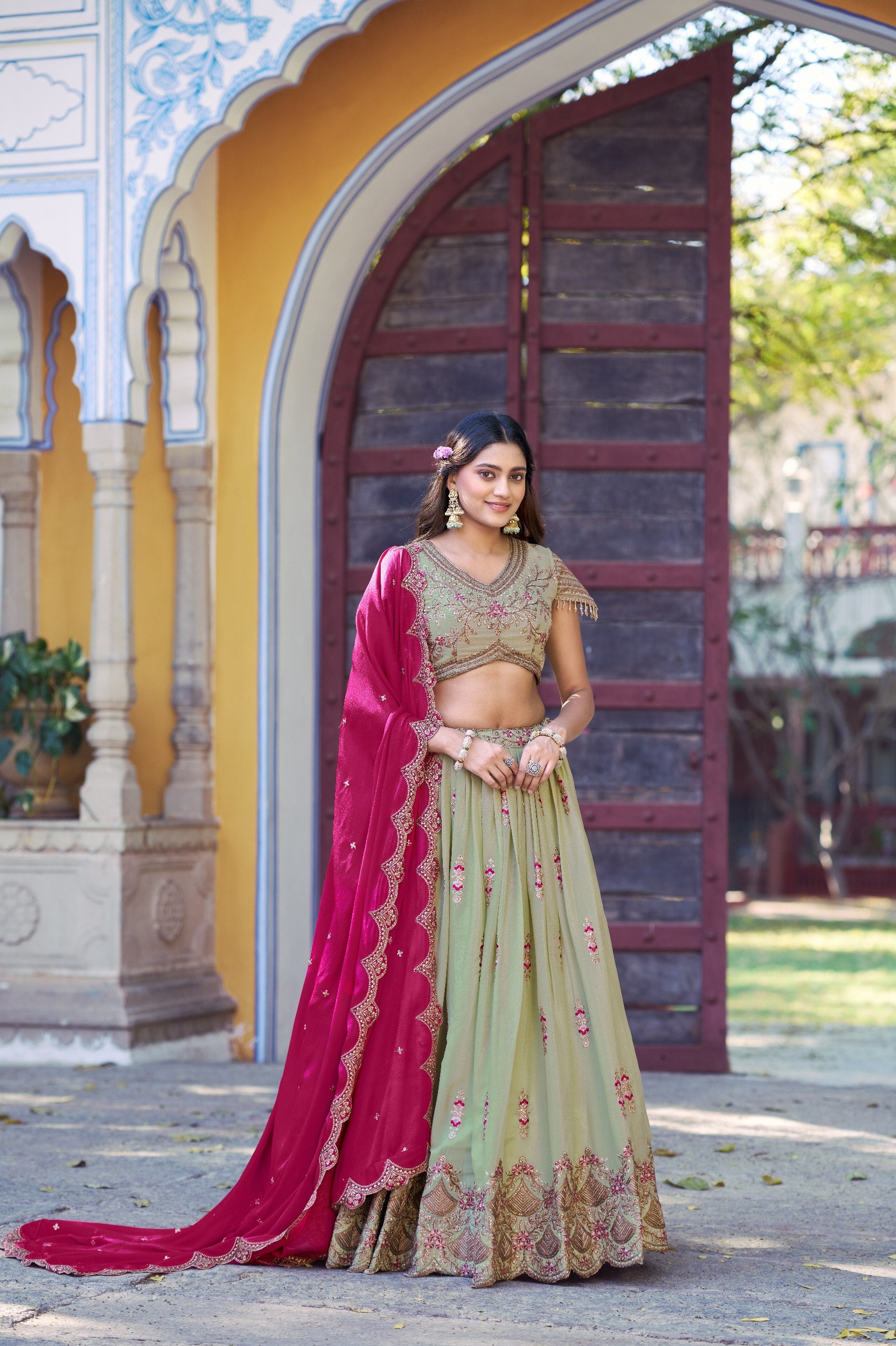 Royal Star Georgette Lehenga Choli with Zari and Sequins Embroidery