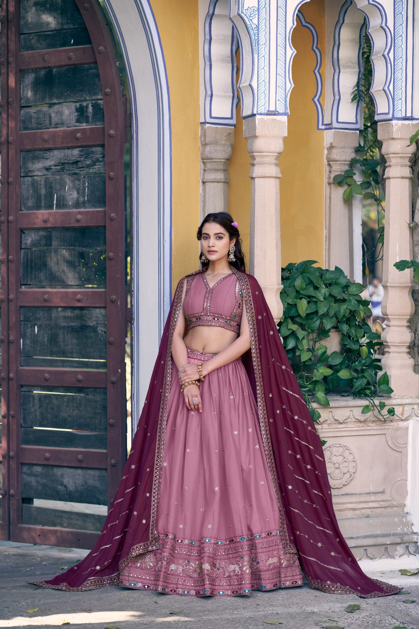 Royal Star Georgette Lehenga Choli with Zari and Sequins Embroidery