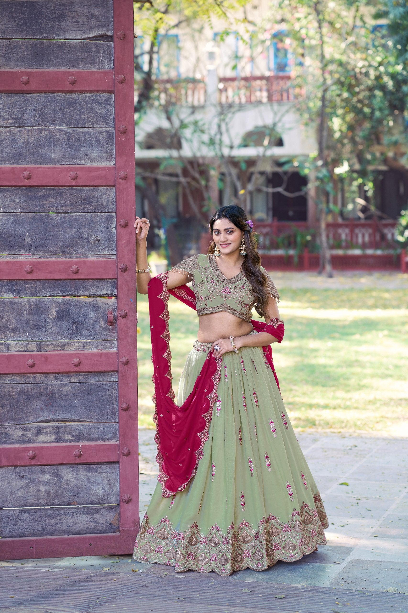 Royal Star Georgette Lehenga Choli with Zari and Sequins Embroidery