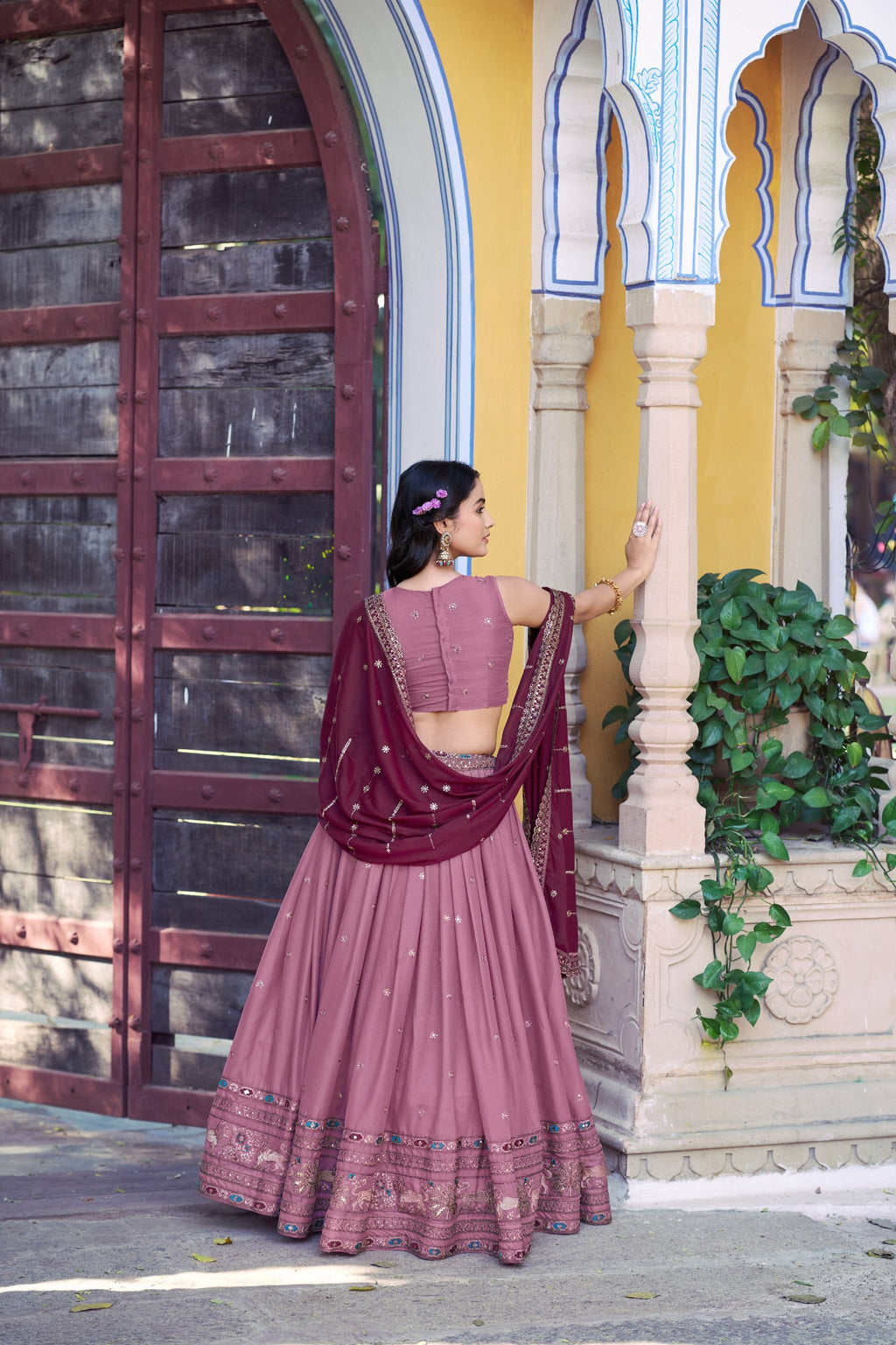 Royal Star Georgette Lehenga Choli with Zari and Sequins Embroidery
