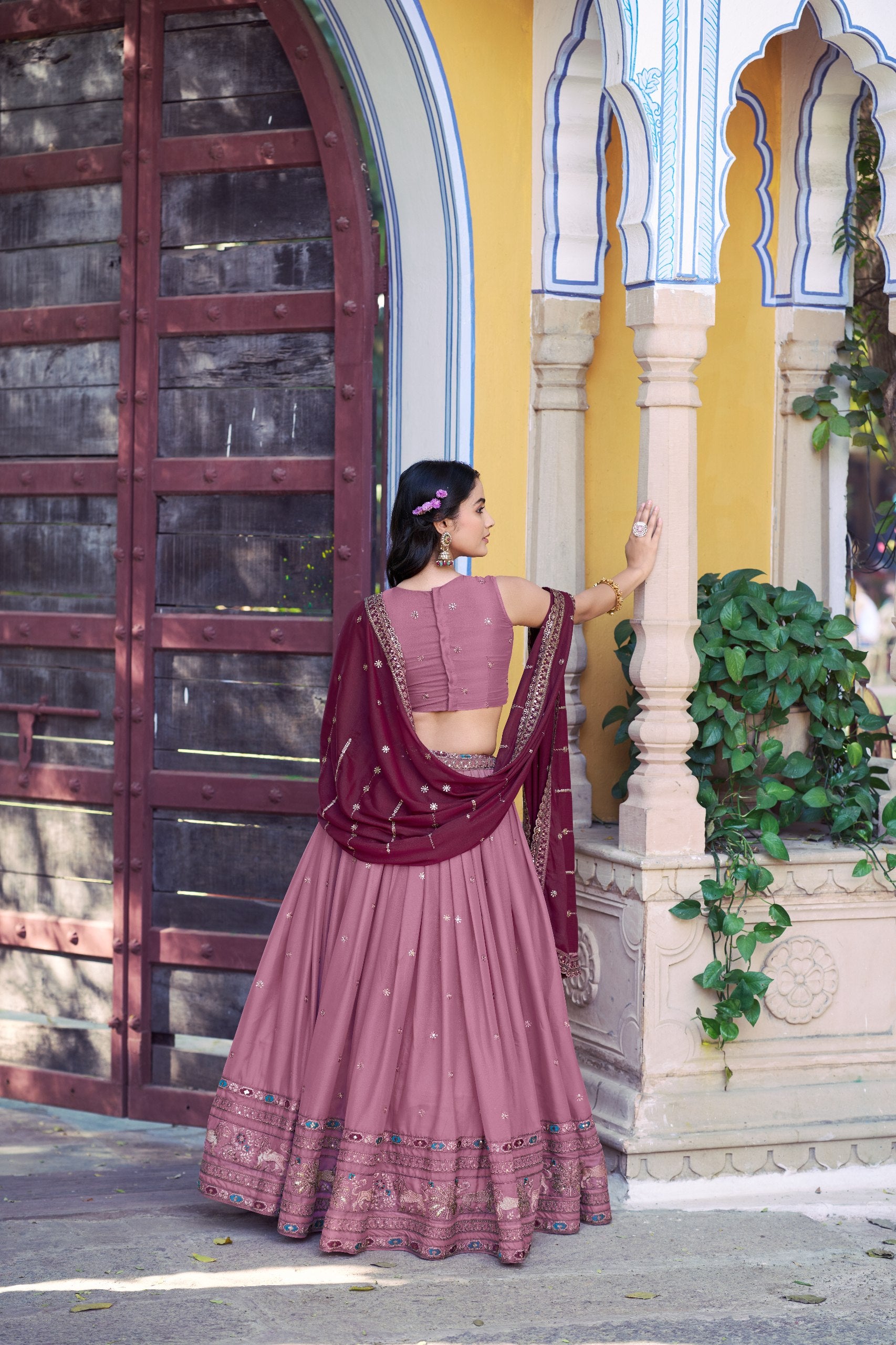 Royal Star Georgette Lehenga Choli with Zari and Sequins Embroidery