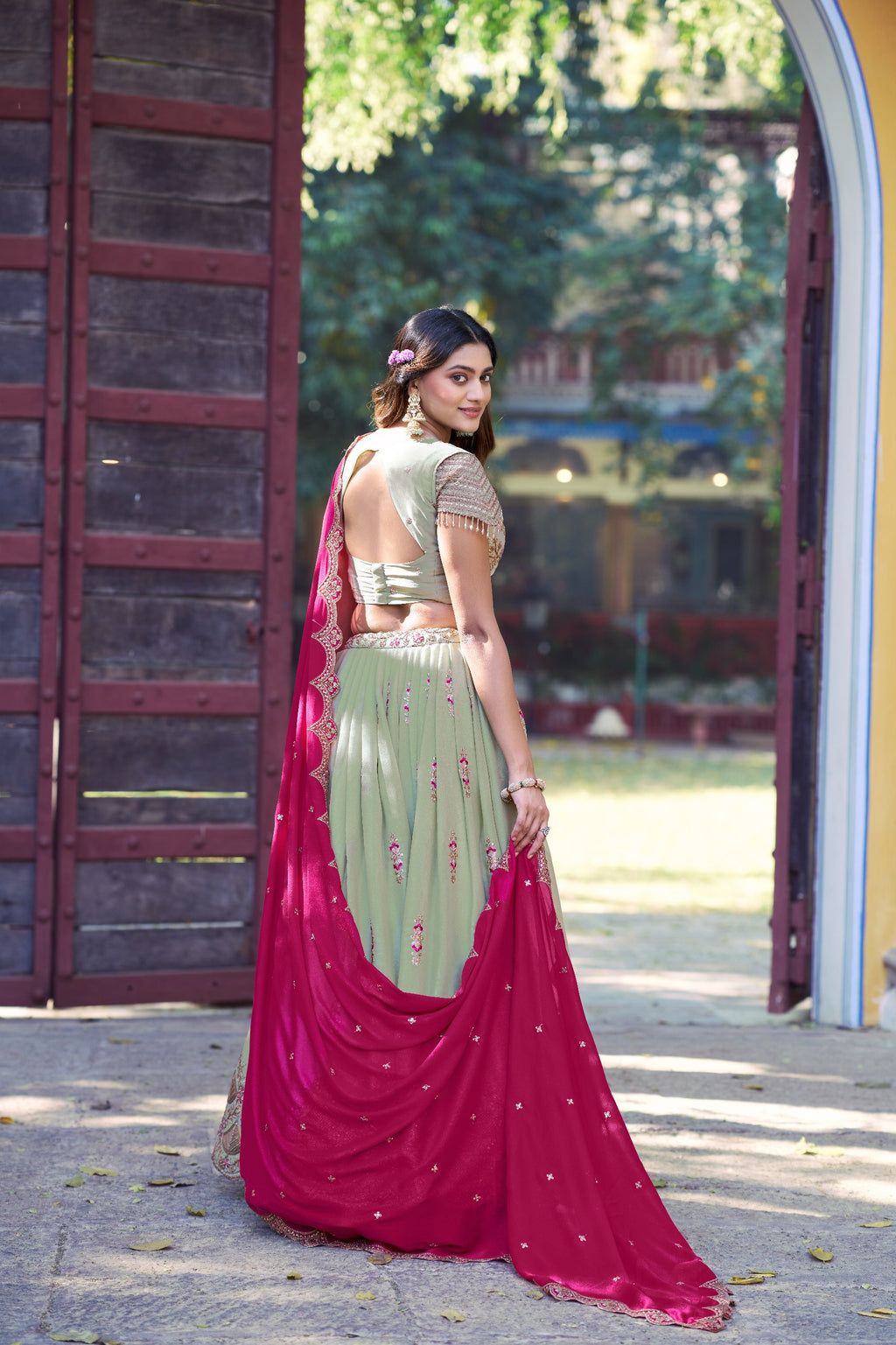 Royal Star Georgette Lehenga Choli with Zari and Sequins Embroidery