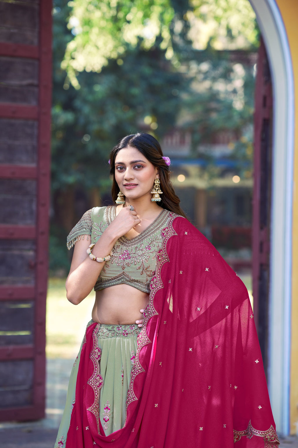 Royal Star Georgette Lehenga Choli with Zari and Sequins Embroidery
