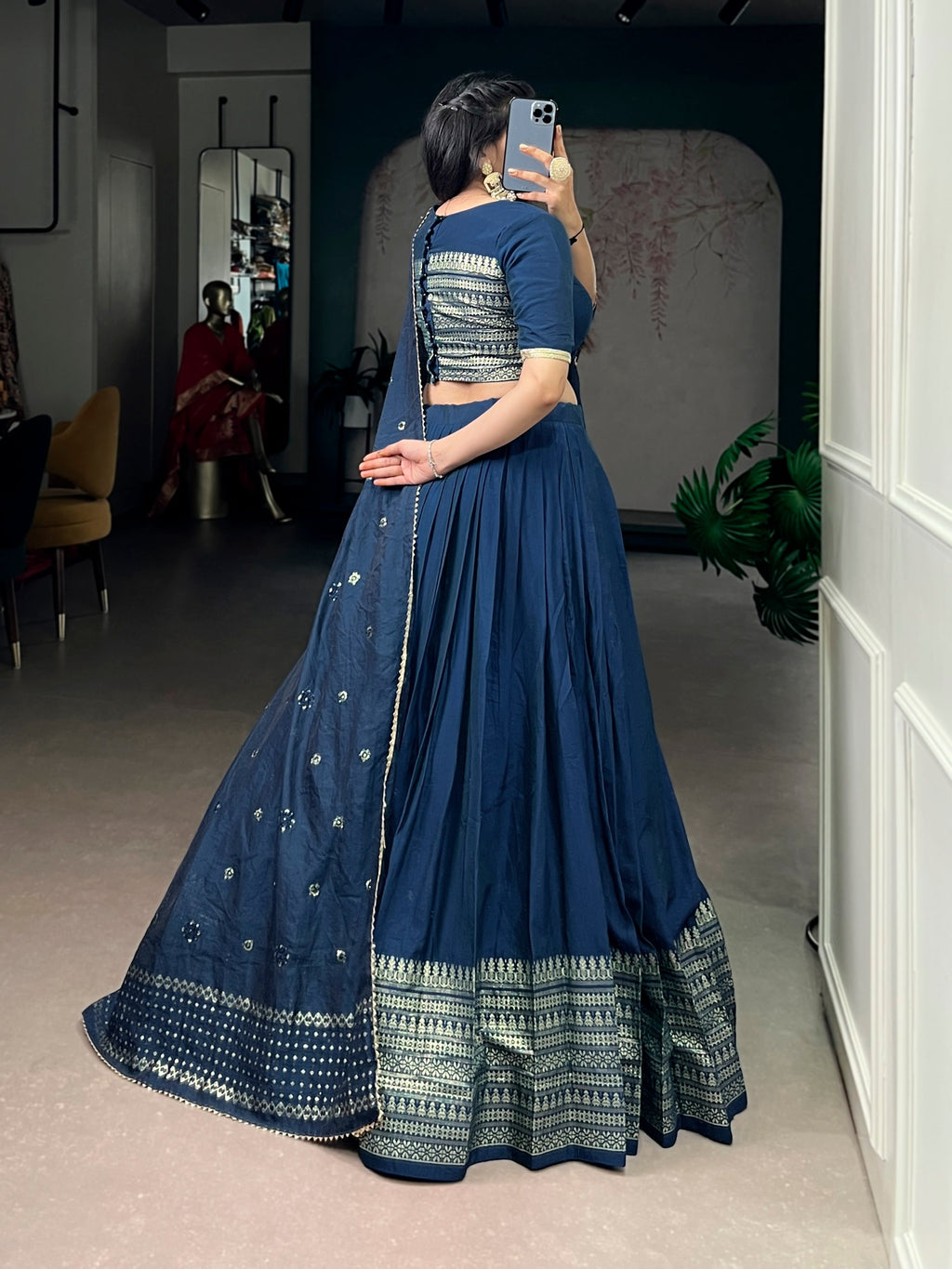Chanderi Silk Zari Weaving Lehenga Choli for Festive Occasions