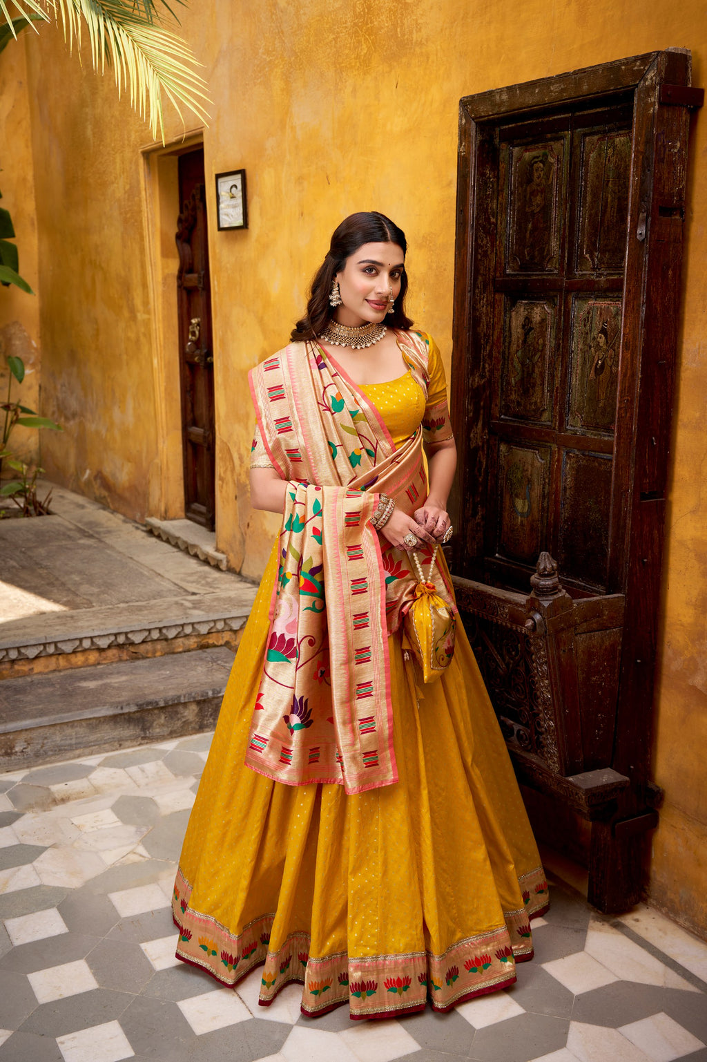 Silk Zari Weaving Lehenga Choli for Festival & Wedding Wear