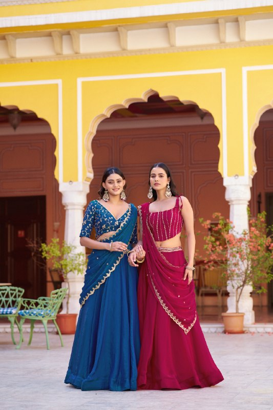 Silk Lehenga Choli with Thread Embroidery for Festive Occasions