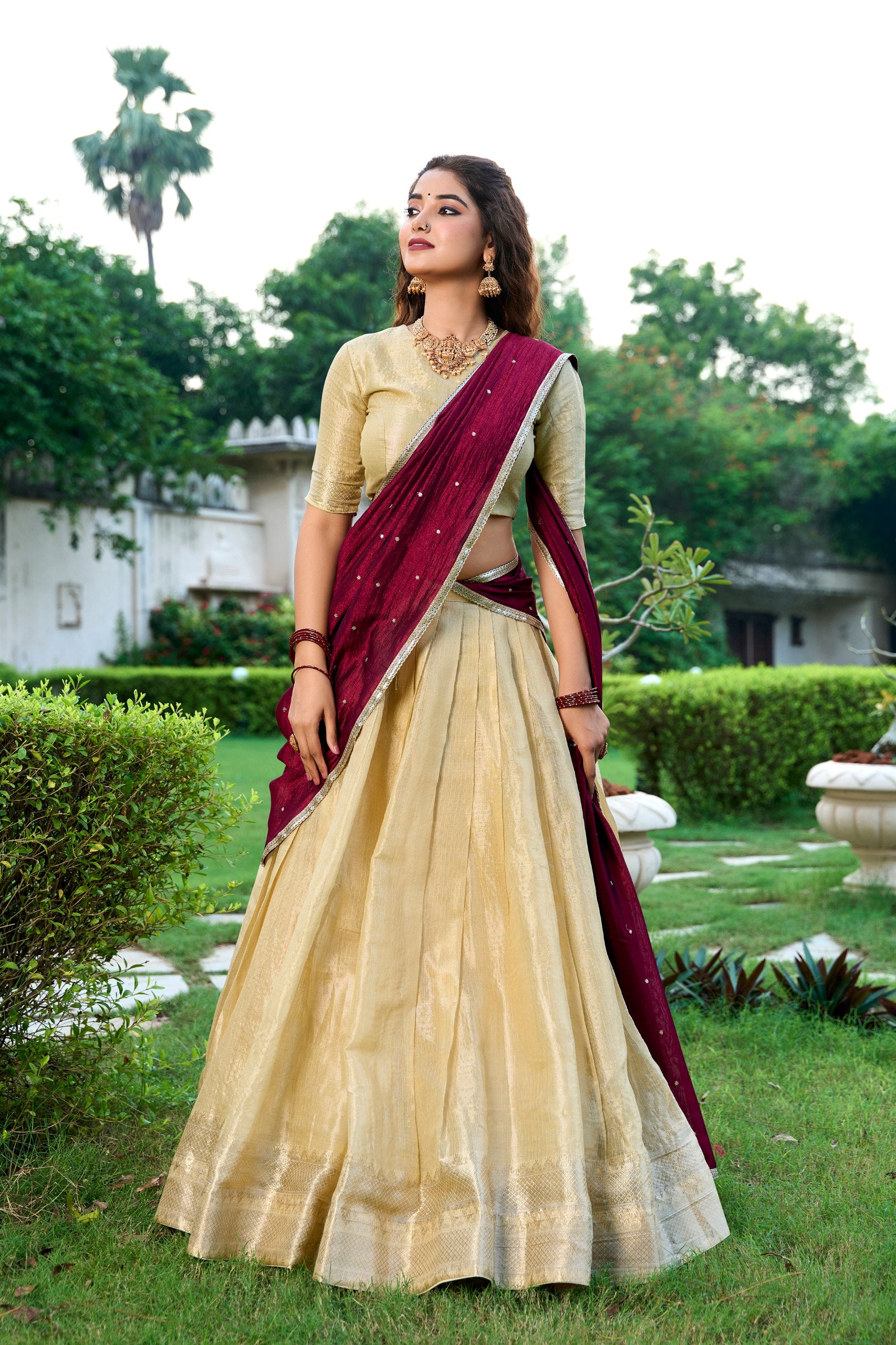Silk Weaving Zari Lehenga Choli for Weddings & Festivals