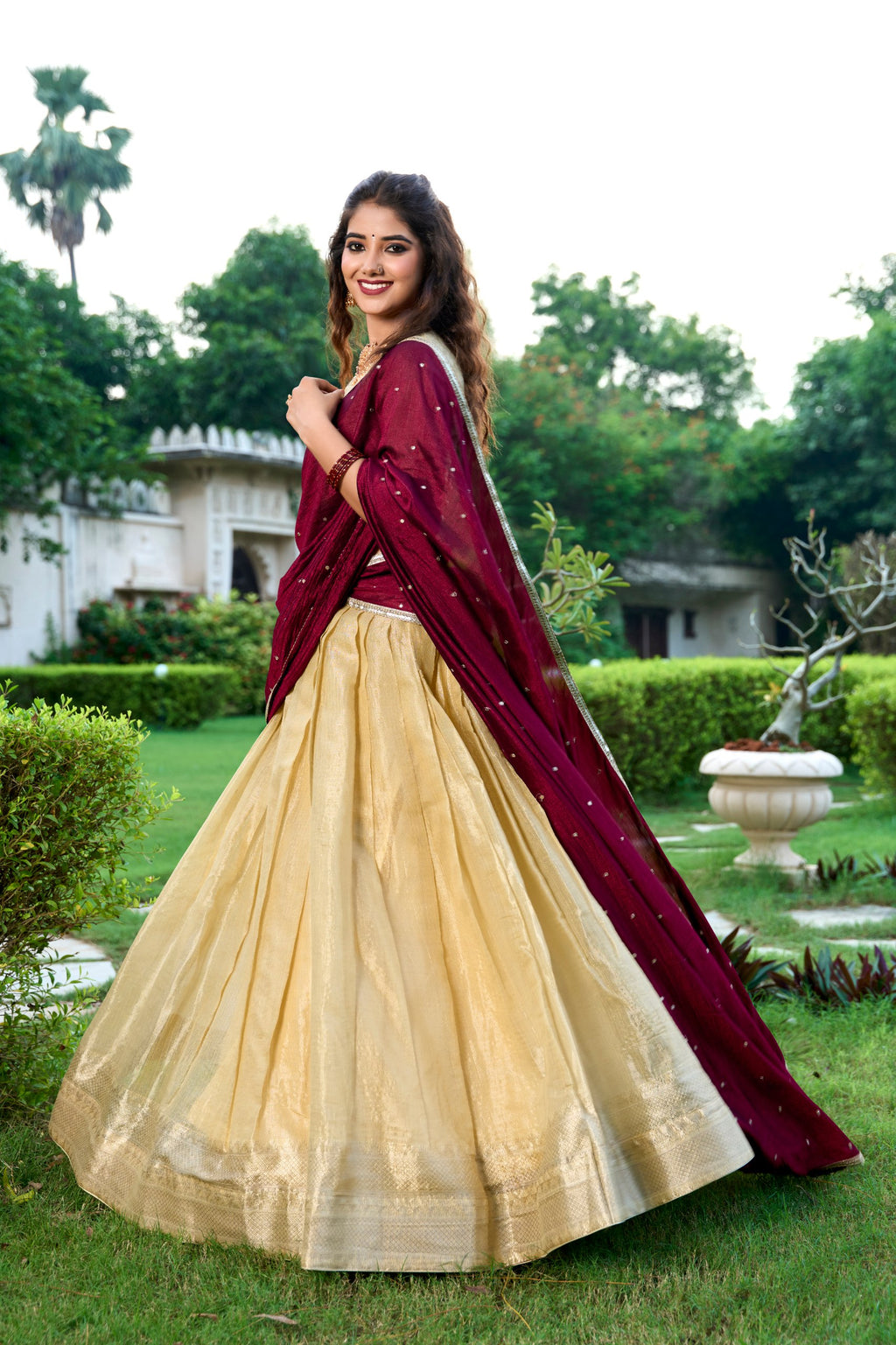 Silk Weaving Zari Lehenga Choli for Weddings & Festivals