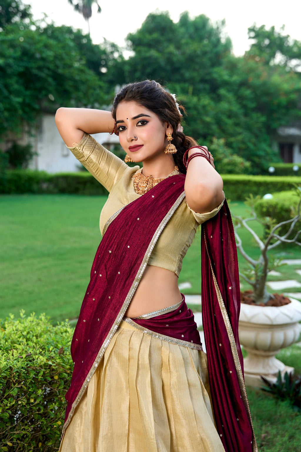 Silk Weaving Zari Lehenga Choli for Weddings & Festivals