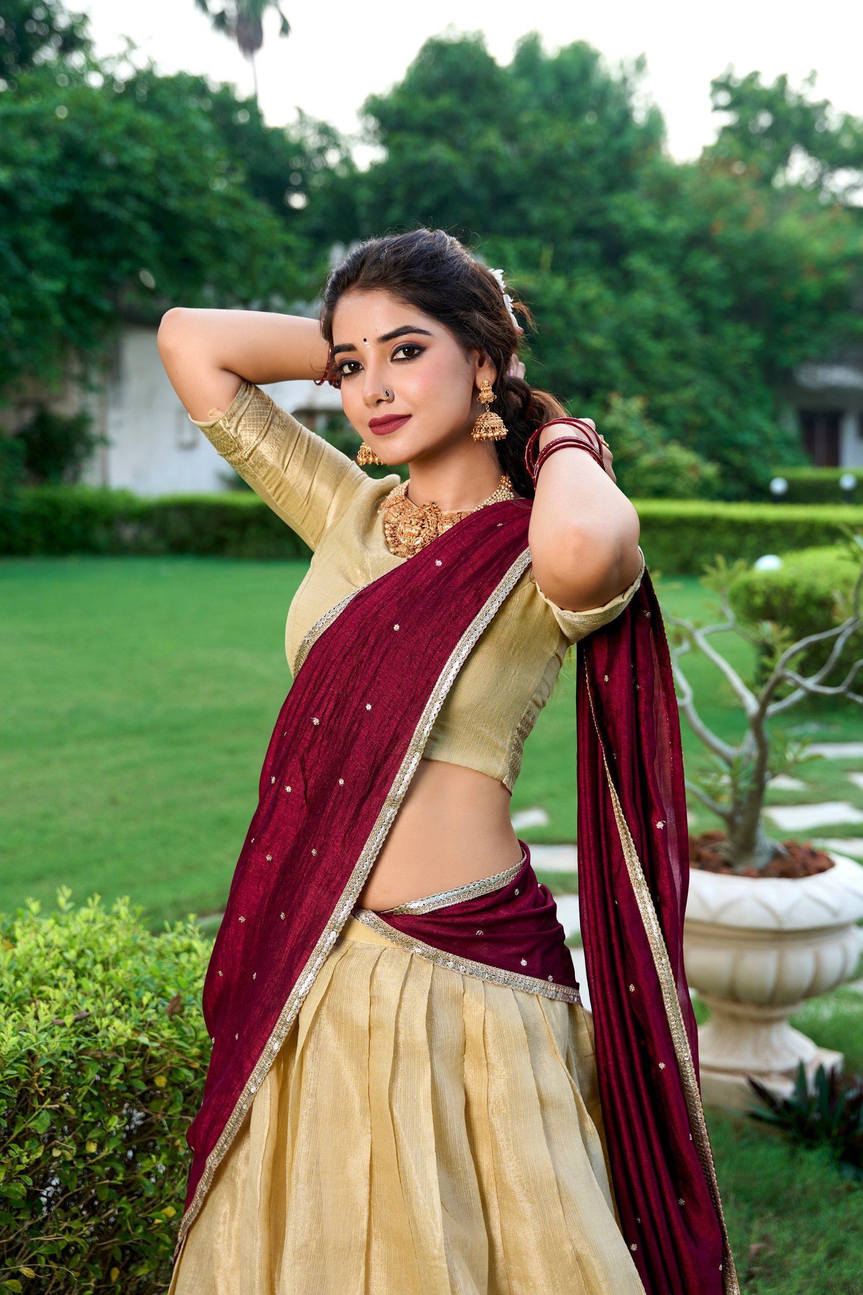 Silk Weaving Zari Lehenga Choli for Weddings & Festivals