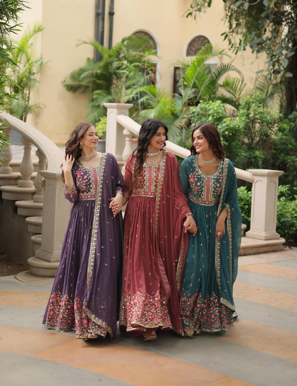 Georgette Anarkali Suit with Embroidered Sharara for Weddings