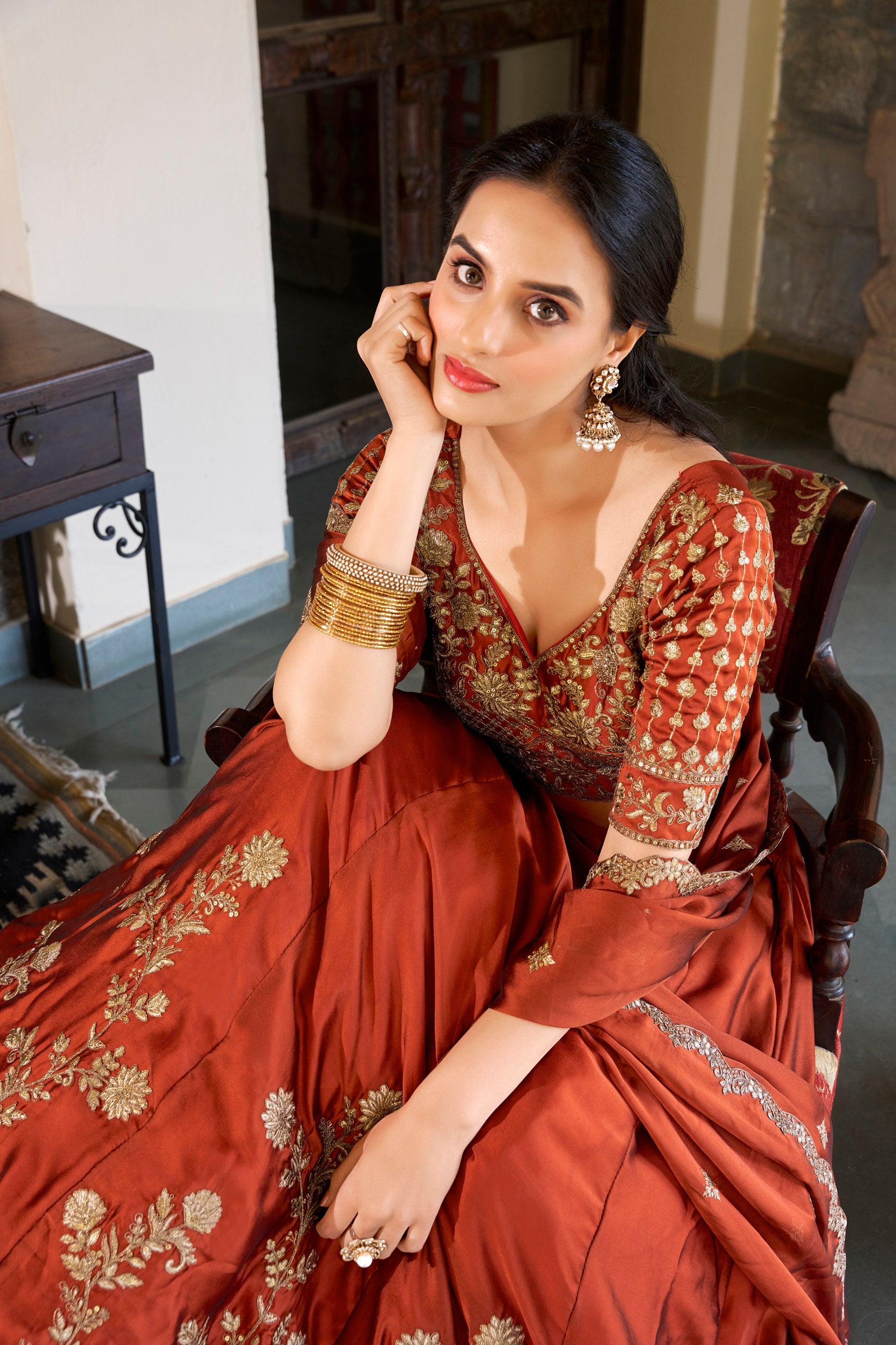 Silk Sequins Work Lehenga Choli for Wedding & Festival
