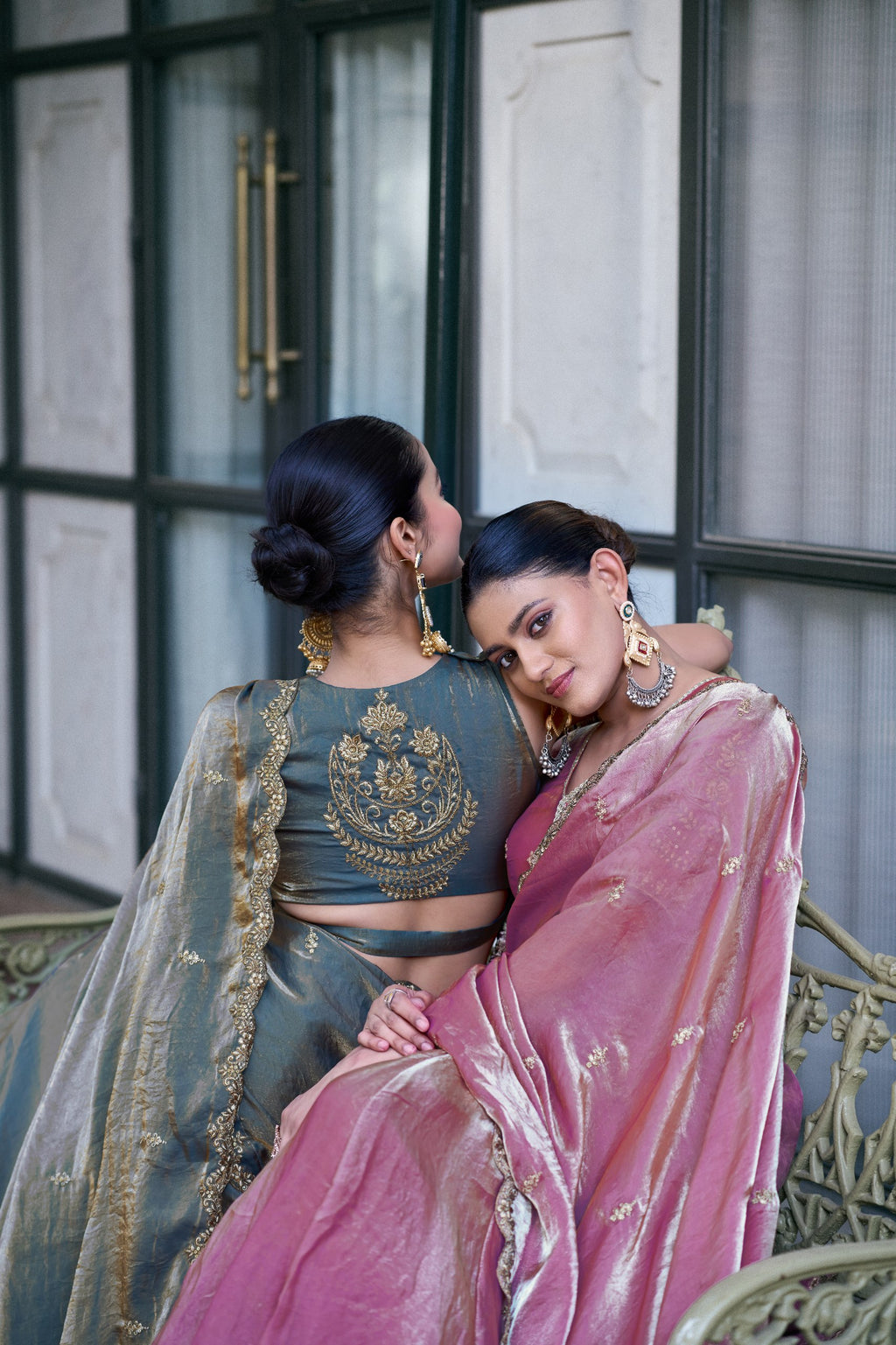 Organza Lehenga Choli with Sequins & Thread Embroidery for Parties