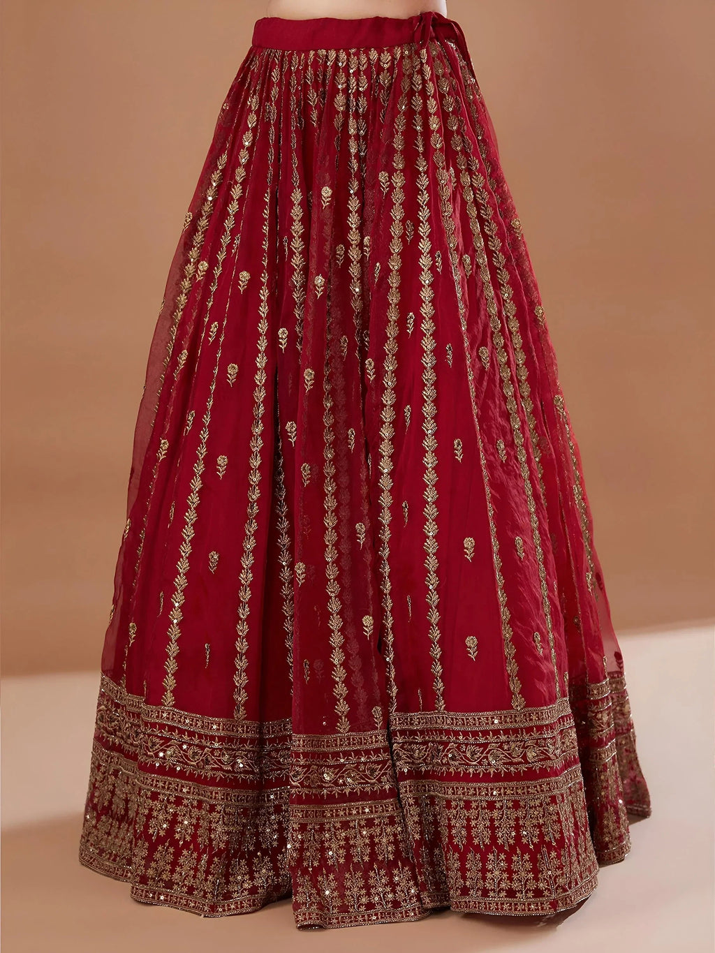 Red Incredible Sequins Organza Festival Wear Lehenga Choli