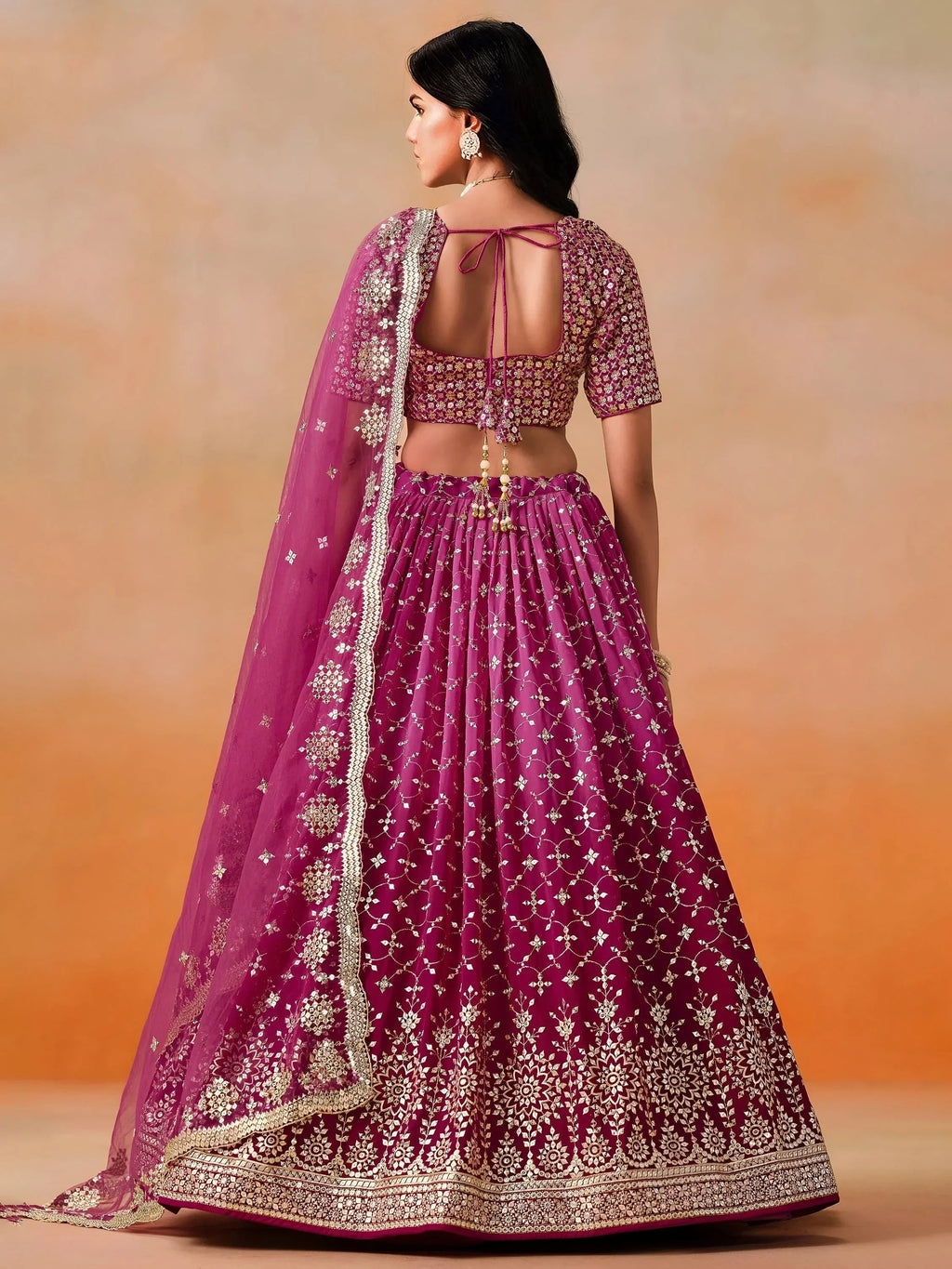 Rose Gorgeous Georgette Zari Embroidered Lehenga Choli With Dupatta