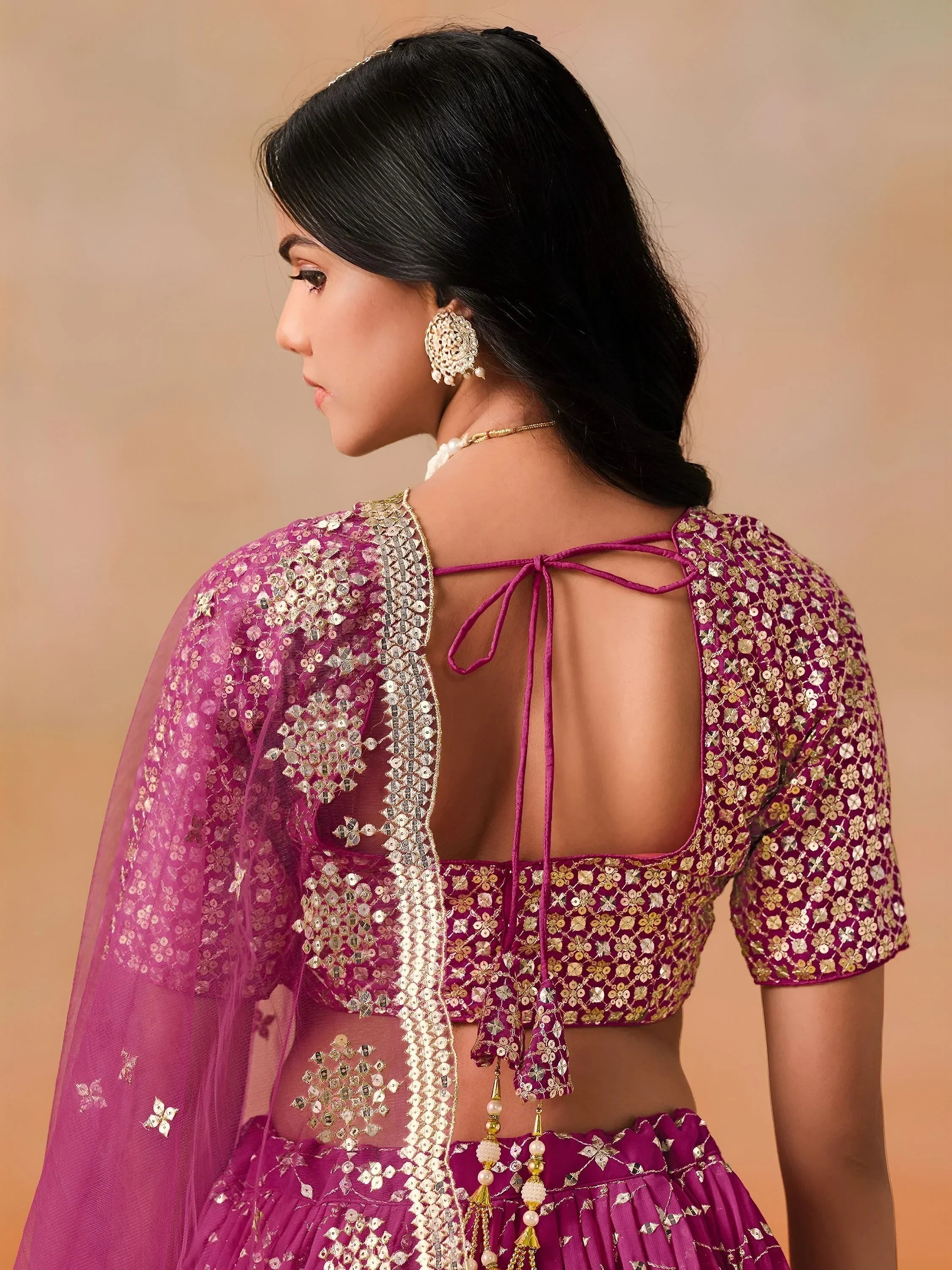 Rose Gorgeous Georgette Zari Embroidered Lehenga Choli With Dupatta