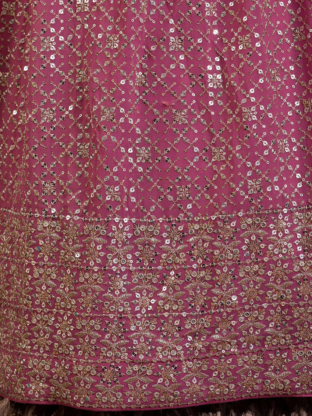 Pink Adorable Sequins Georgette Wedding Lehenga Choli With Dupatta