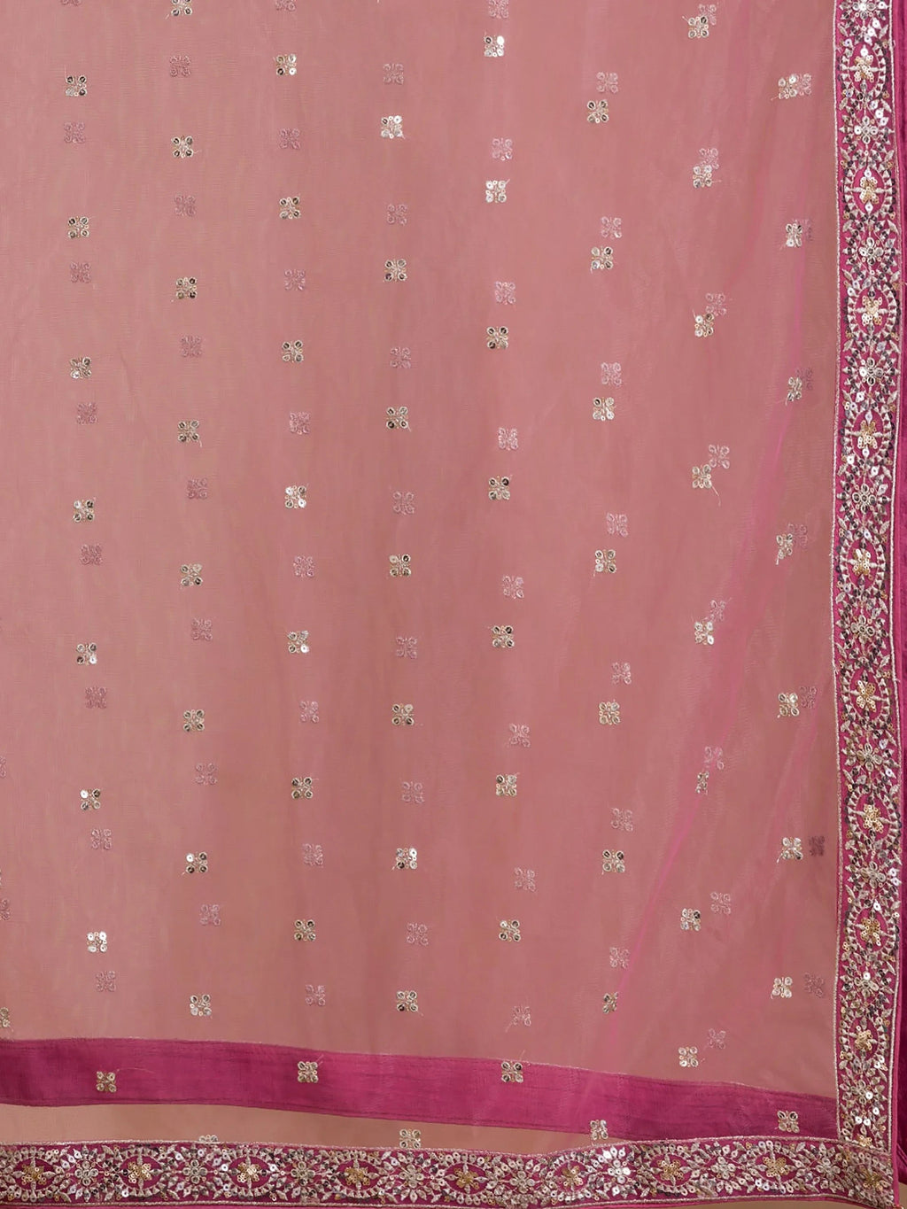 Pink Adorable Sequins Georgette Wedding Lehenga Choli With Dupatta
