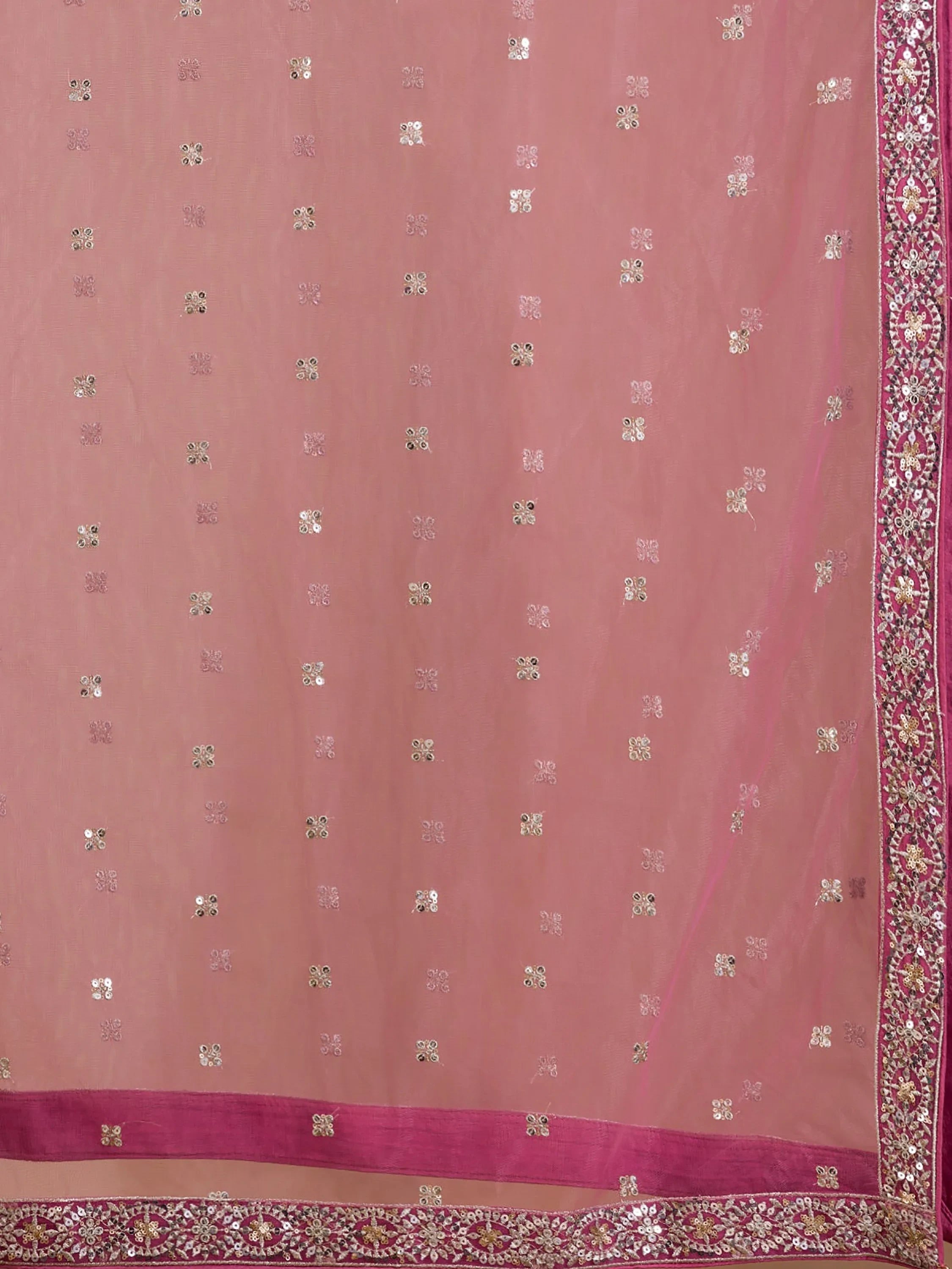 Pink Adorable Sequins Georgette Wedding Lehenga Choli With Dupatta