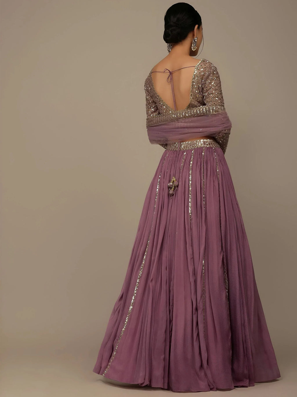 Pink Gorgeous Sequins Georgette Party Wear Lehenga Choli