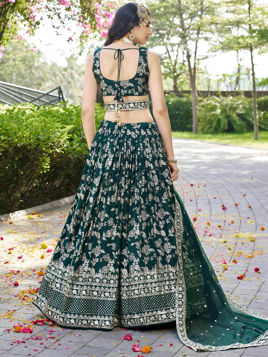 Green Delicate Silk Zari Embroidered Lehenga Choli With Dupatta