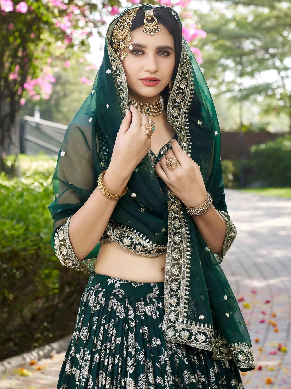 Green Delicate Silk Zari Embroidered Lehenga Choli With Dupatta