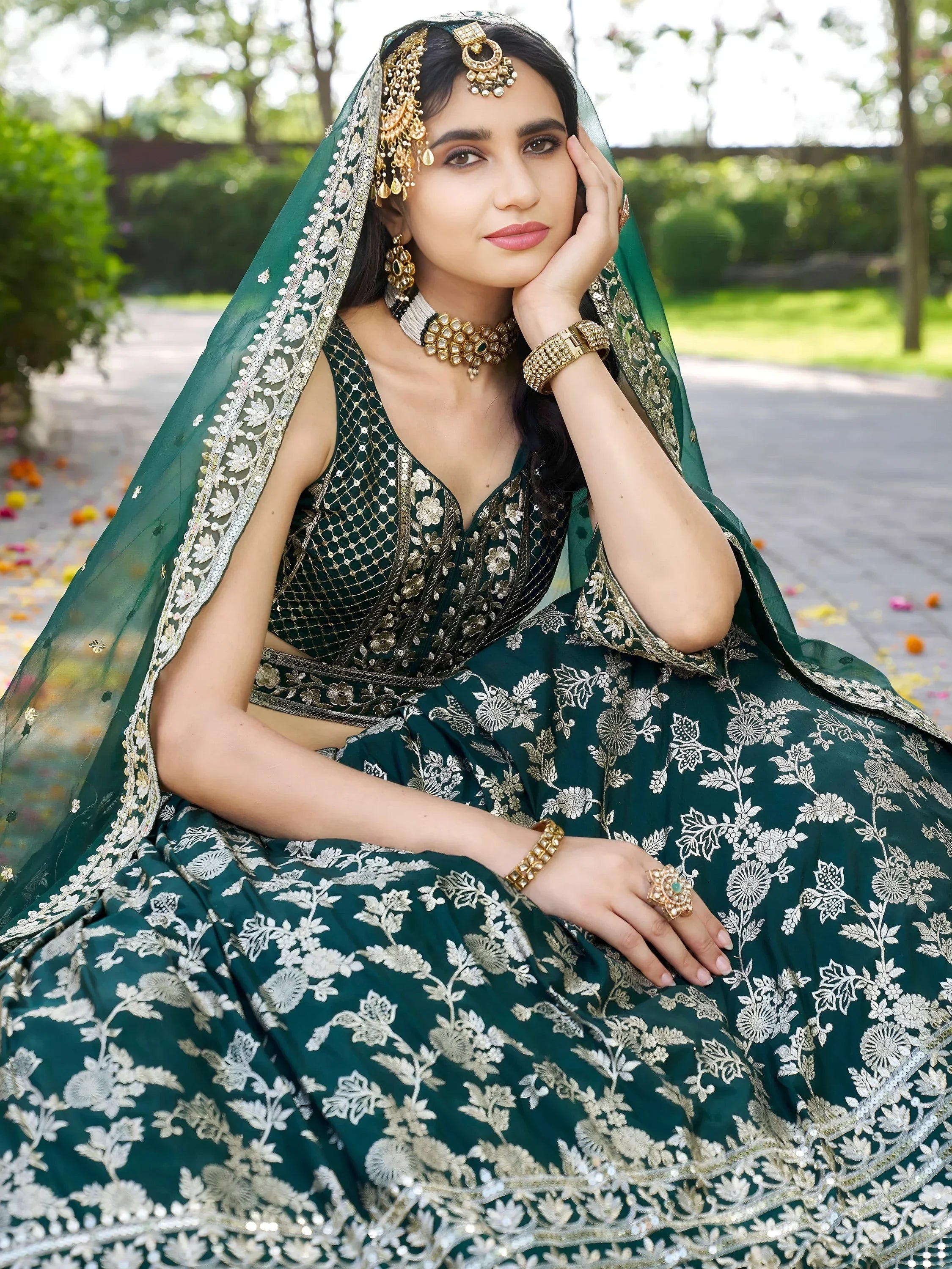 Green Delicate Silk Zari Embroidered Lehenga Choli With Dupatta