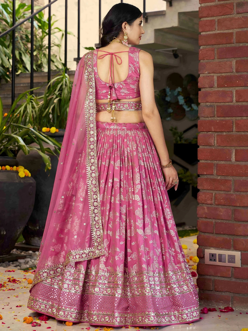 Pink Delicate Silk Zari Embroidered Lehenga Choli With Dupatta