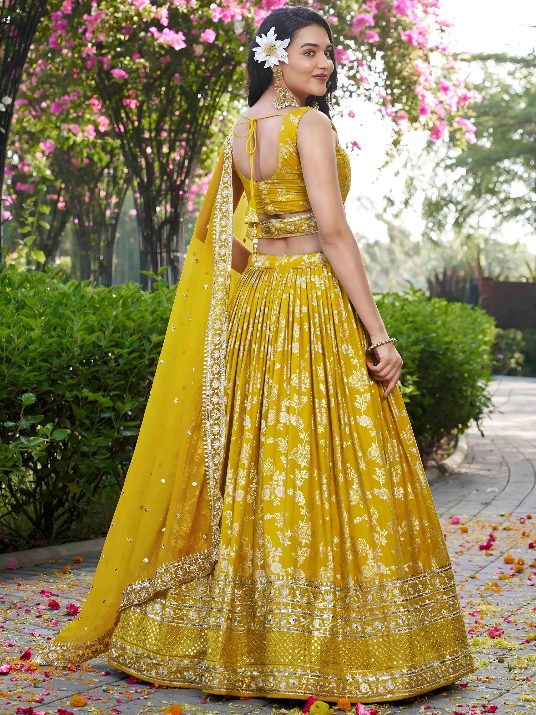 Yellow Delicate Silk Zari Embroidered Lehenga Choli With Dupatta