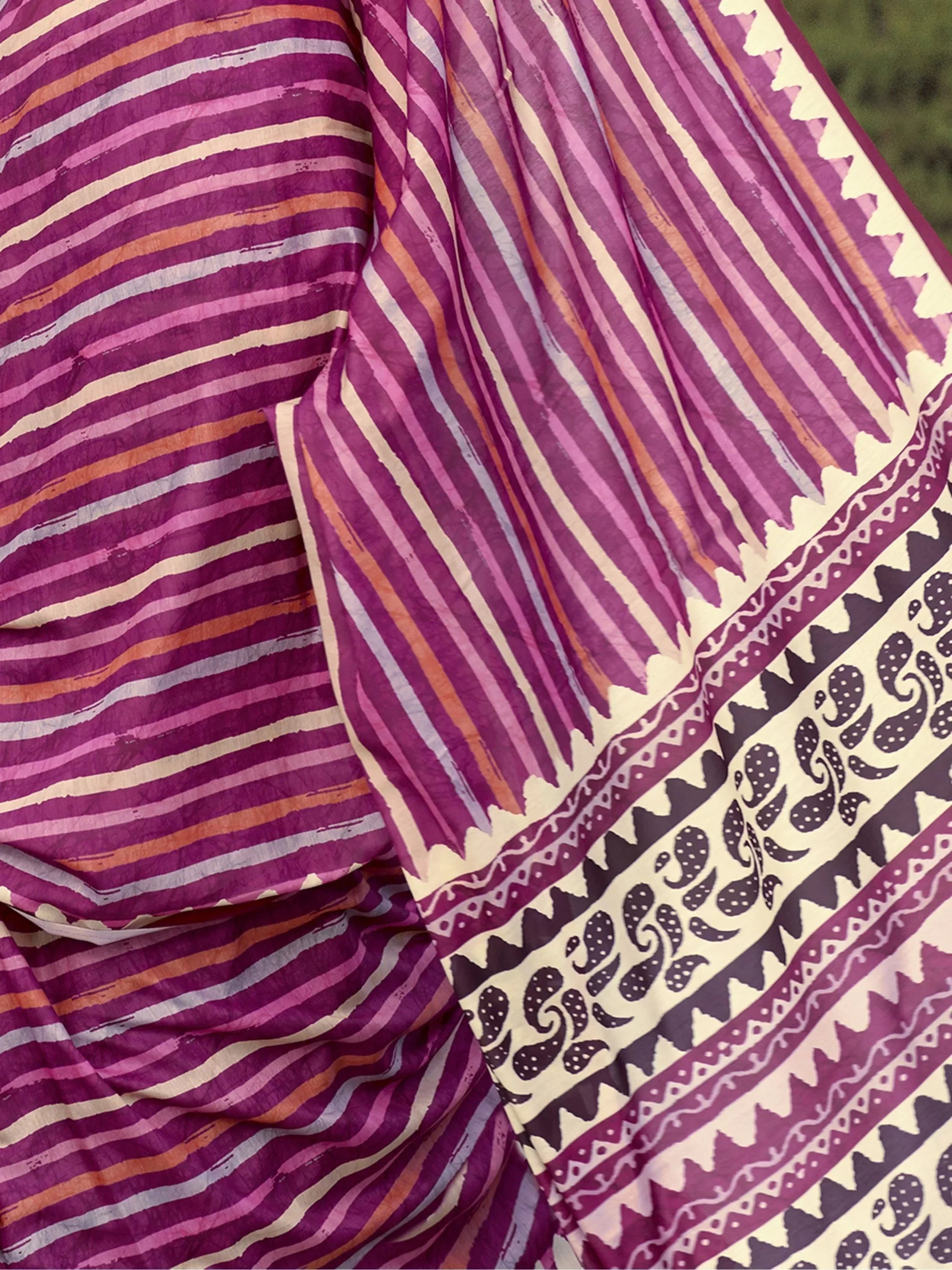 Adorable Magenta Printed Mal Mal Silk Function Wear Saree With Blouse