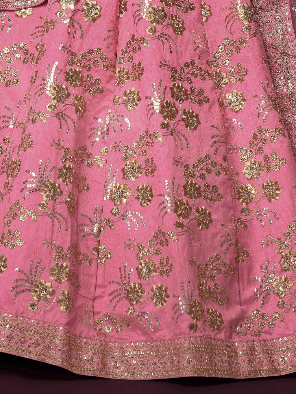 Charming Pink Sequins Silk Festival Wear Plus Size Lehenga Choli
