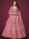 Charming Pink Sequins Silk Festival Wear Plus Size Lehenga Choli