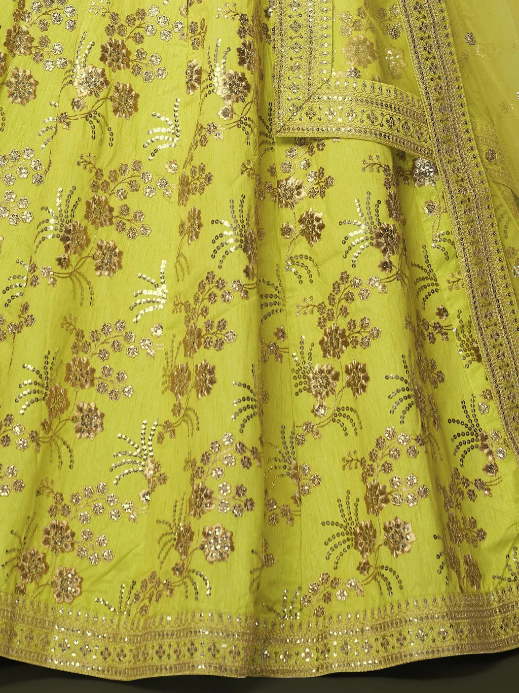 Awesome Green Embroidered Silk Marriage Wear Plus Size Lehenga Choli