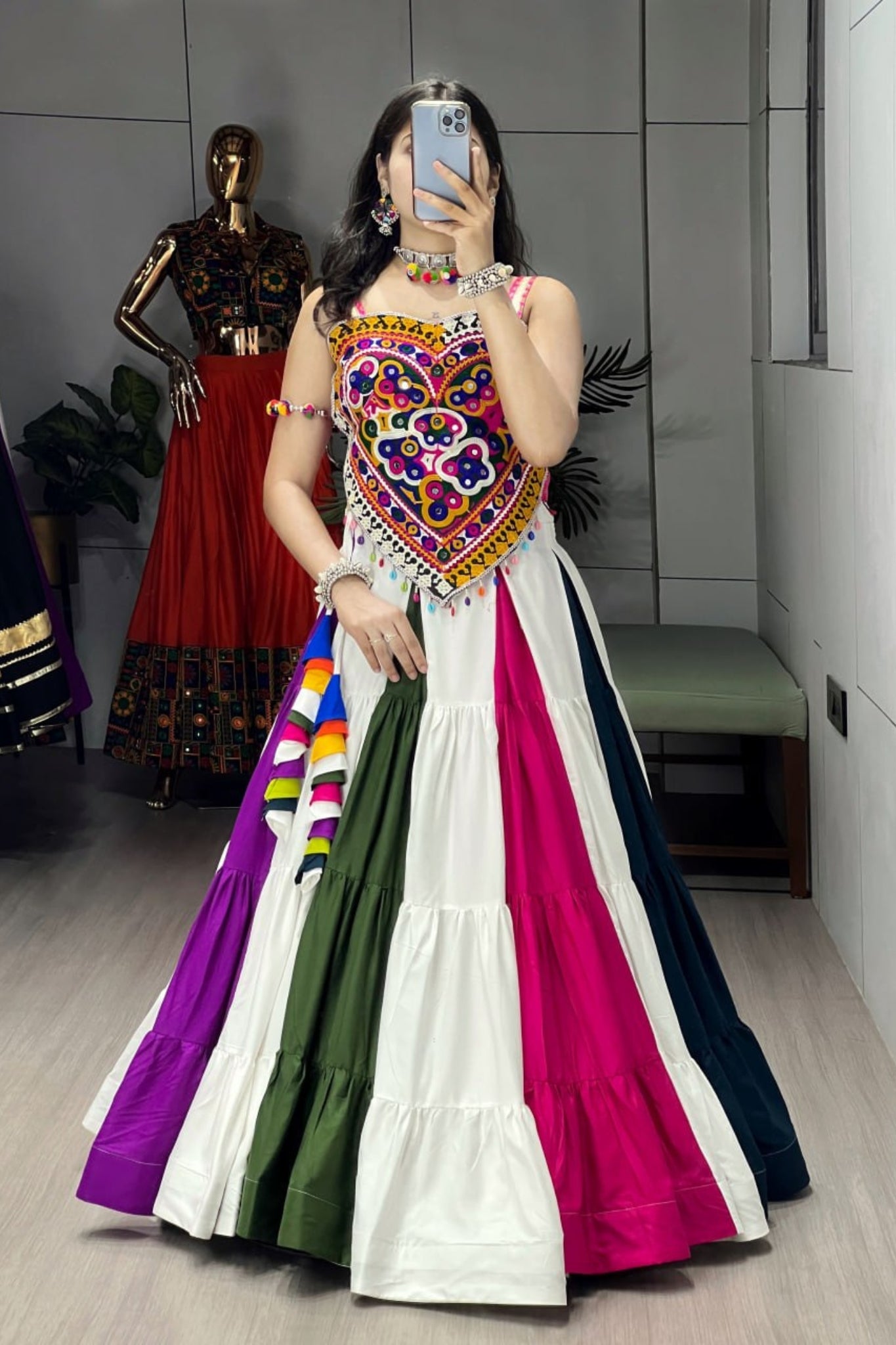 Raasrang Premium Kutchhi Work Navratri Lehenga Choli For Women