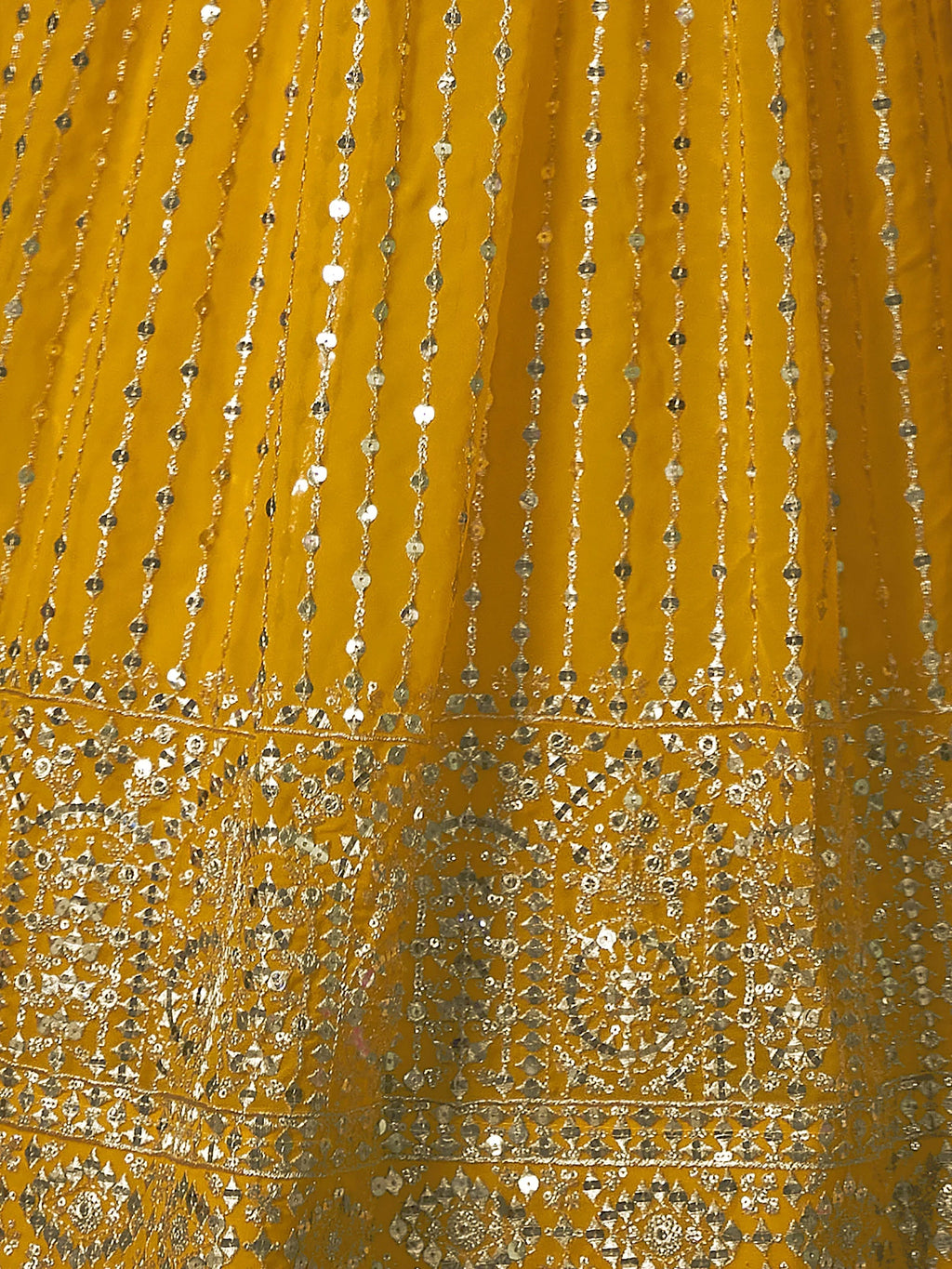 Alluring Yellow Sequins Georgette Haldi Wear Lehenga Choli With Dupatta