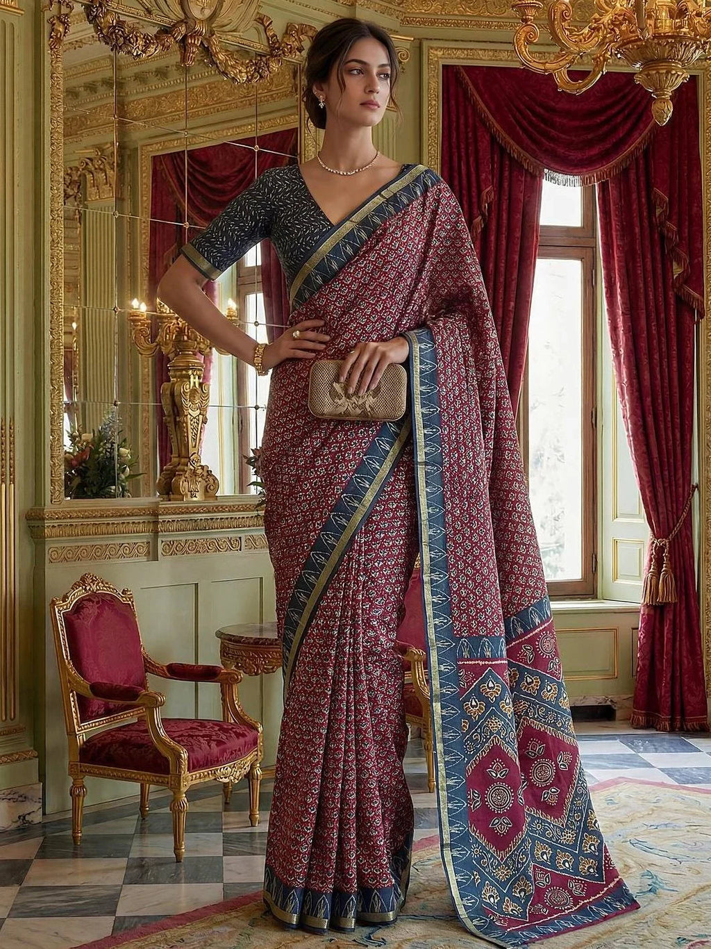 Lovable Red Zari Work Silk Wedding Wear Saree With Blouse