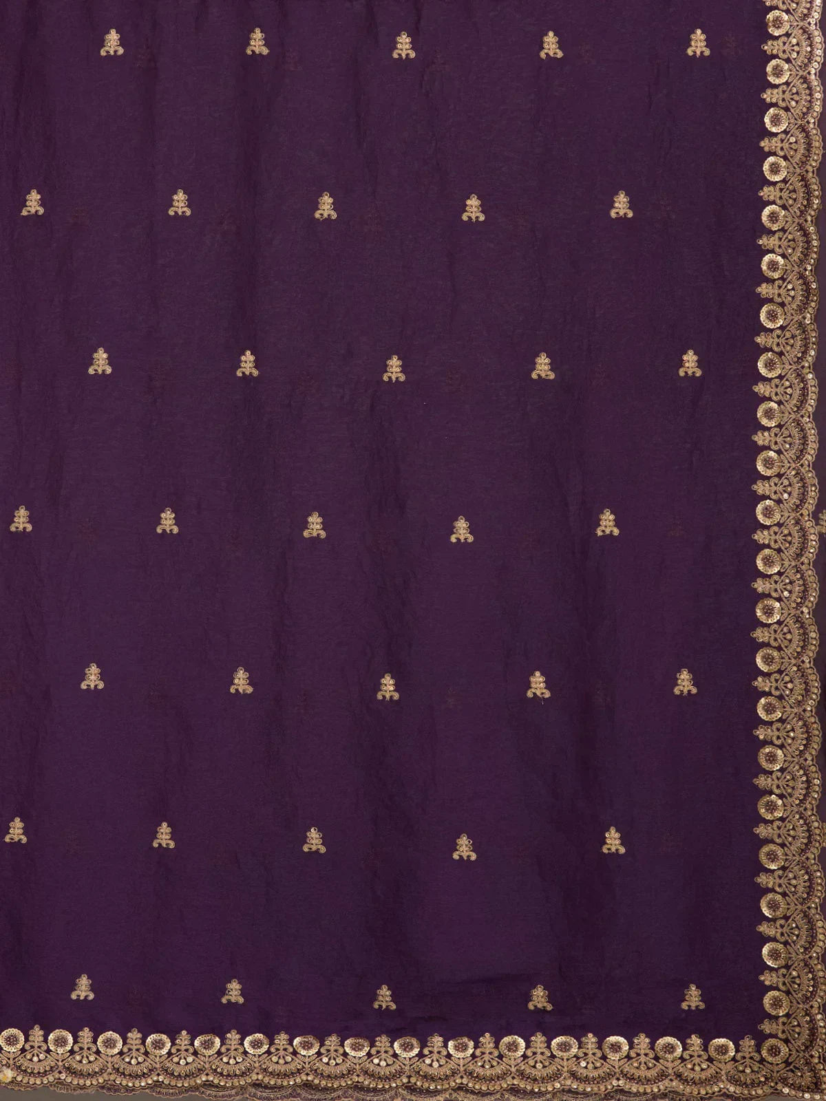 Purple Elegant Embroidered Tissue Silk Party Wear Saree With Blouse