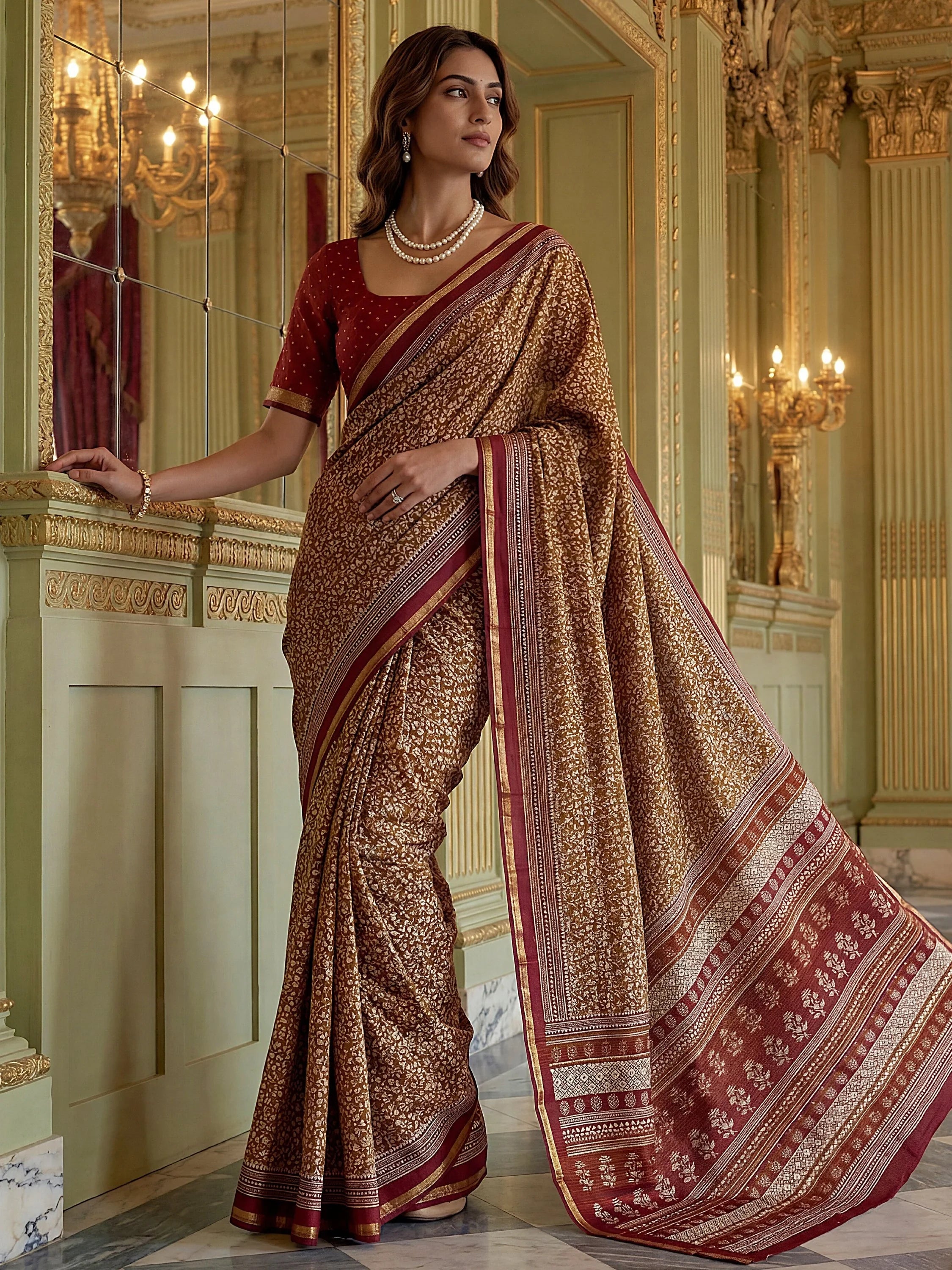 Yellow Stunning Zari Weaving Silk Festive Wear Saree
