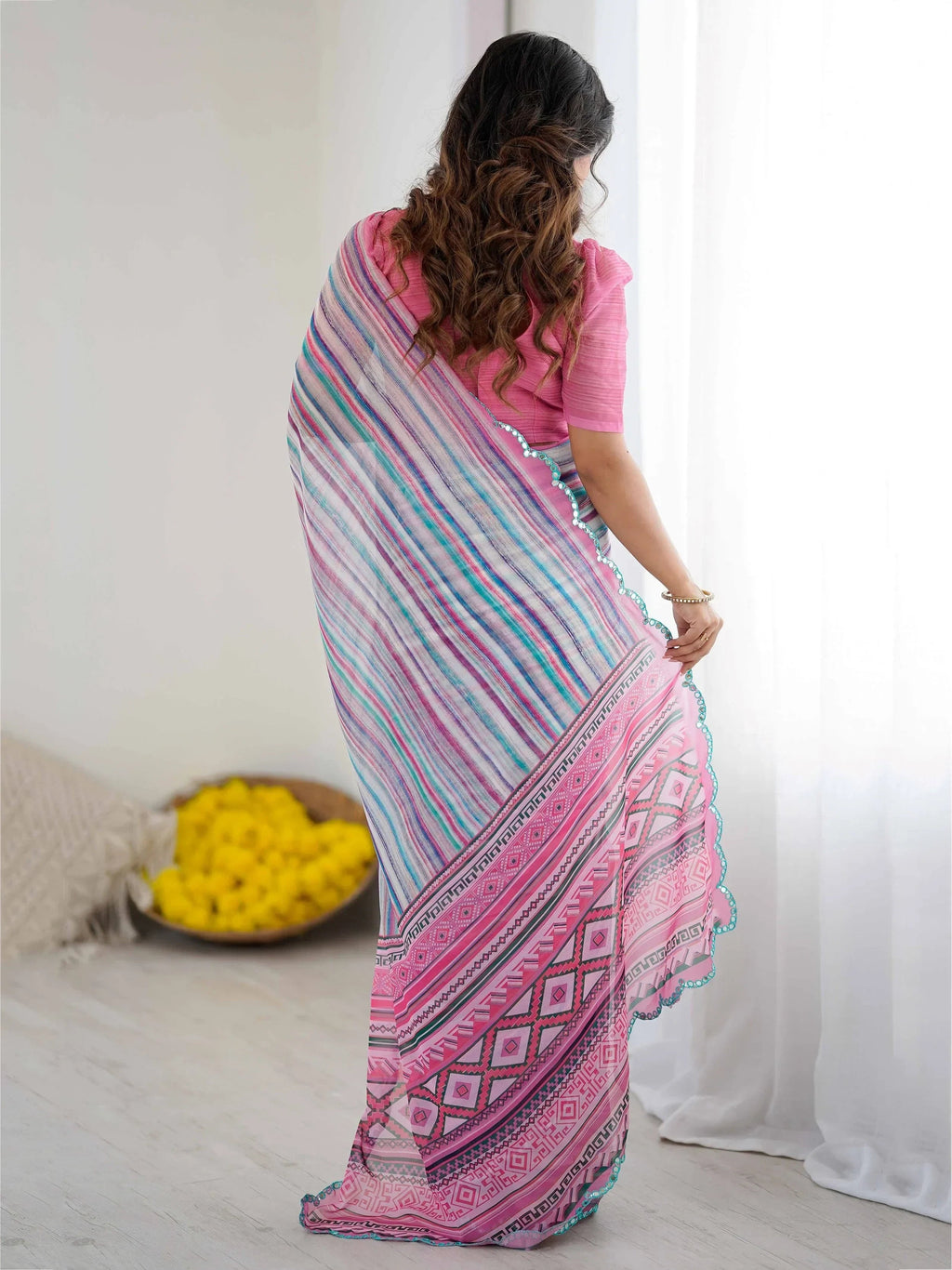 Graceful Gorgeous Digital Printed Georgette Party Wear Saree With Blouse