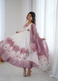 Pink Soft Organza Anarkali Suit Set with huge flair for festive occasions