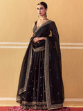 Sparkling Black Sequins Work Silk Reception Wear Lehenga Choli