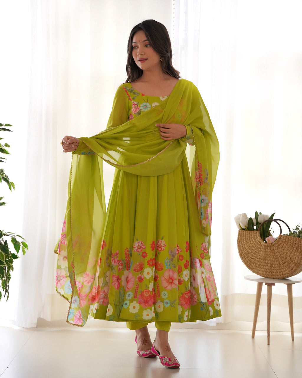 Liril Soft Organza Anarkali Lehenga Suit Set with Huge Flair for Festive Wear